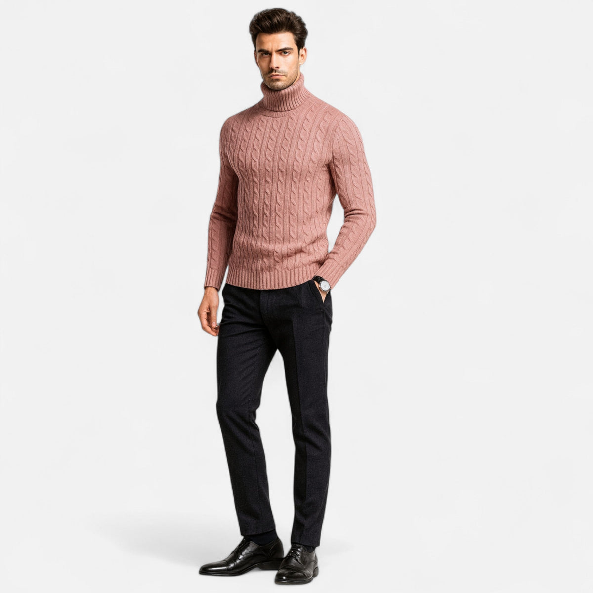 Vitrenzomode | Men’s Wool Knitted Turtleneck Pullover Sweater
