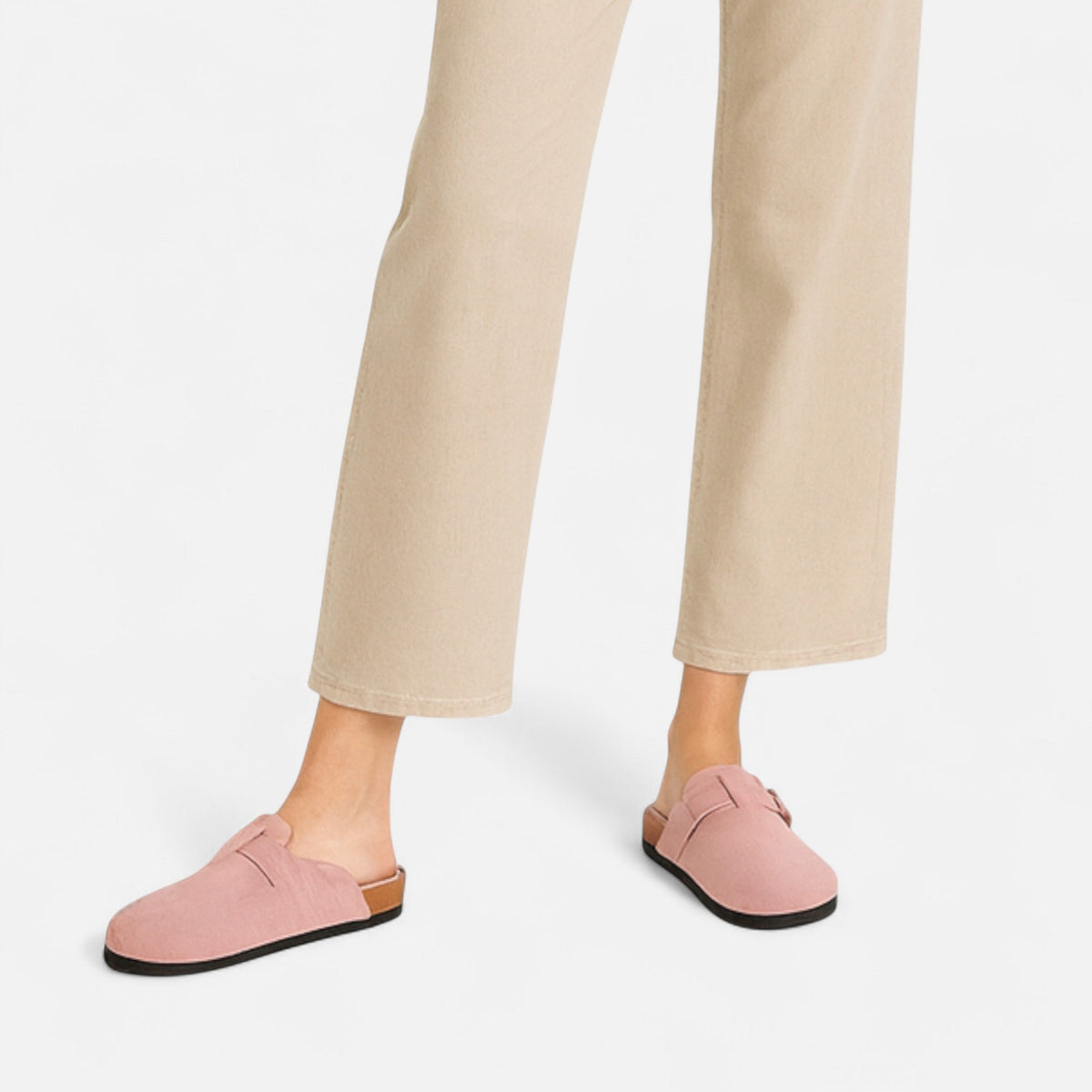 Vitrenzomode | Women’s Suede Cork Insole Mules Sandals