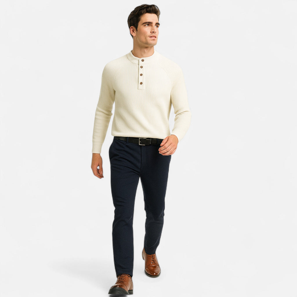 Vitrenzomode | Men’s Knitted High Collar Long Sleeve Sweater