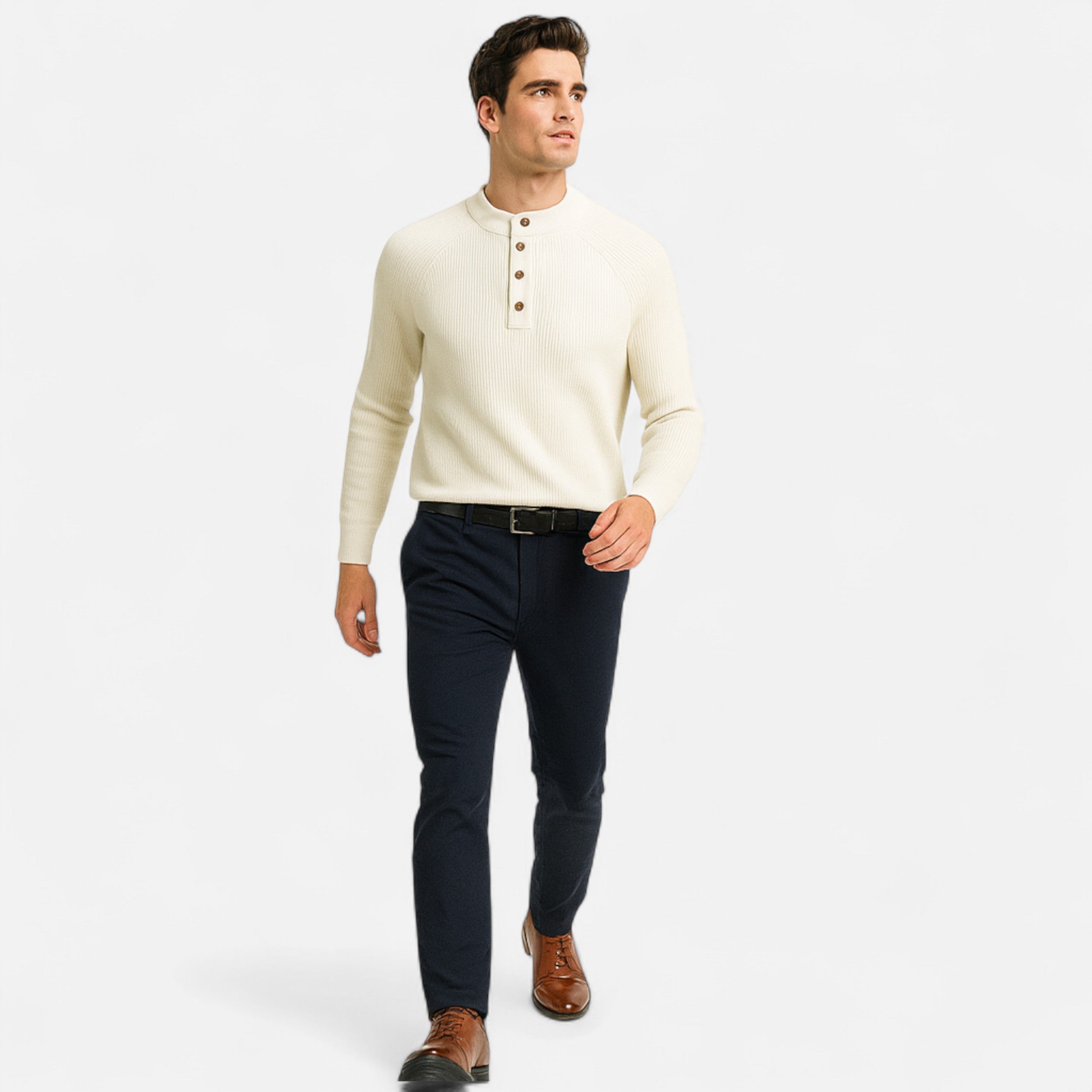 Vitrenzomode | Men’s Knitted High Collar Long Sleeve Sweater