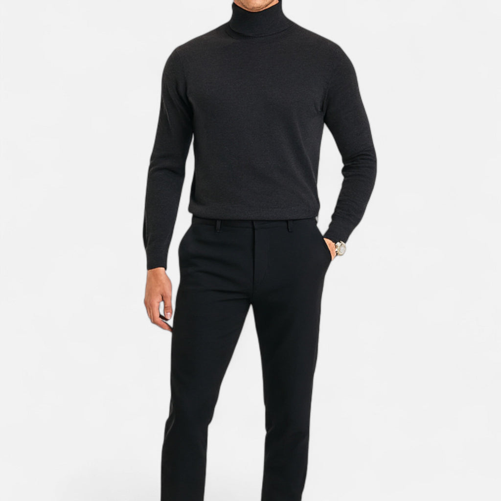 Vitrenzomode | Men’s Faux Fur High Collar Velvet Sweater