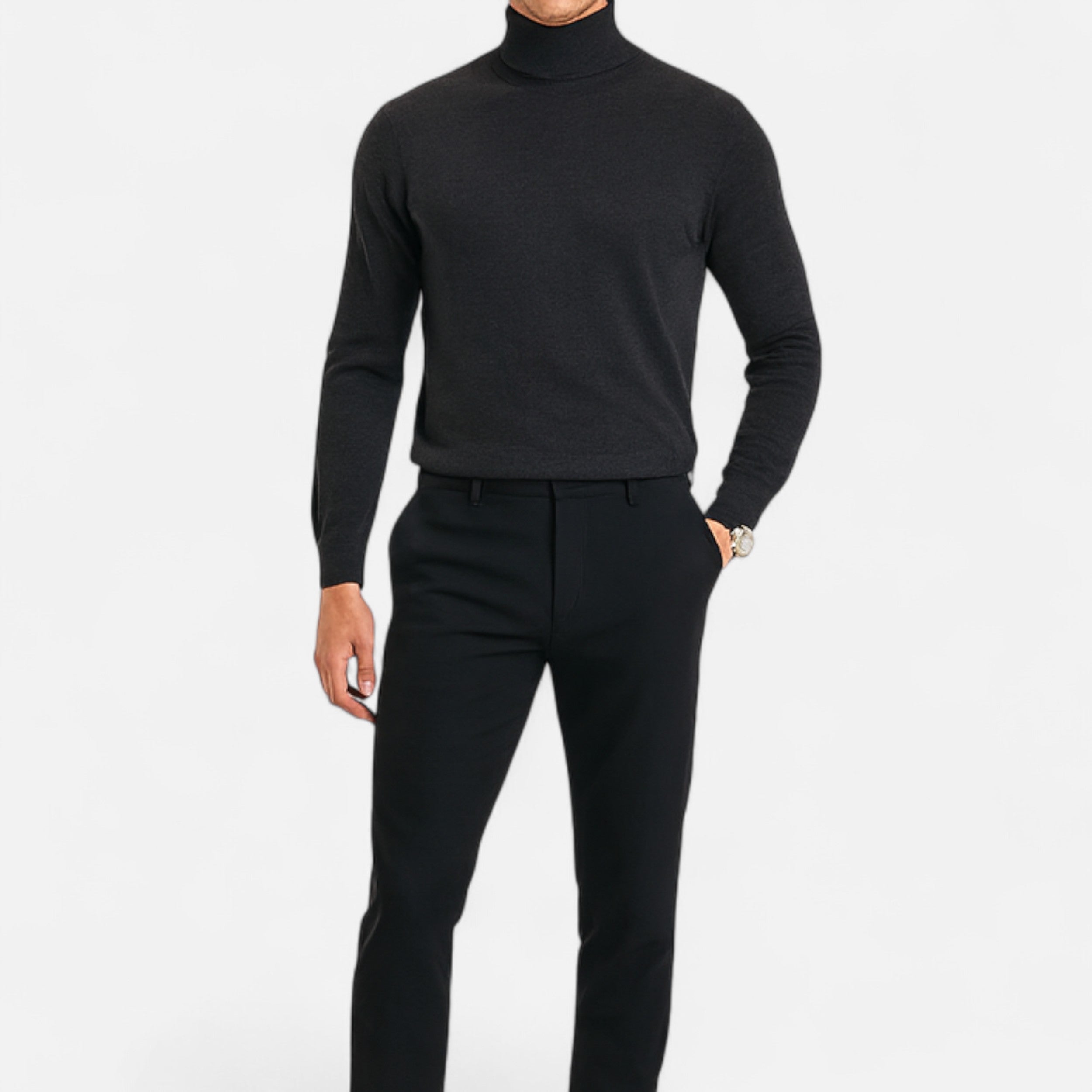 Vitrenzomode | Men’s Faux Fur High Collar Velvet Sweater