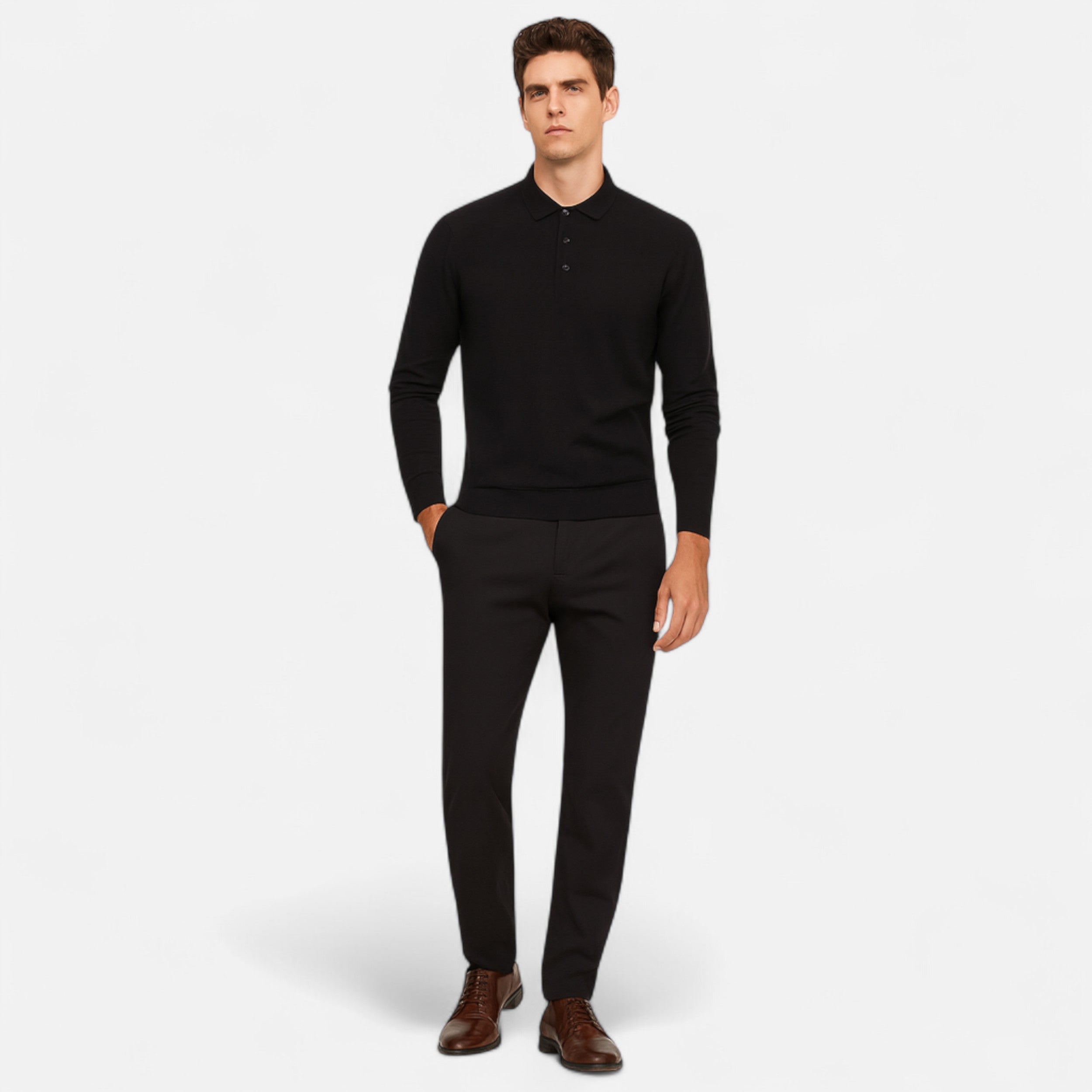 Vitrenzomode | Men’s Polyester Knitted O-Neck Thick Sweater