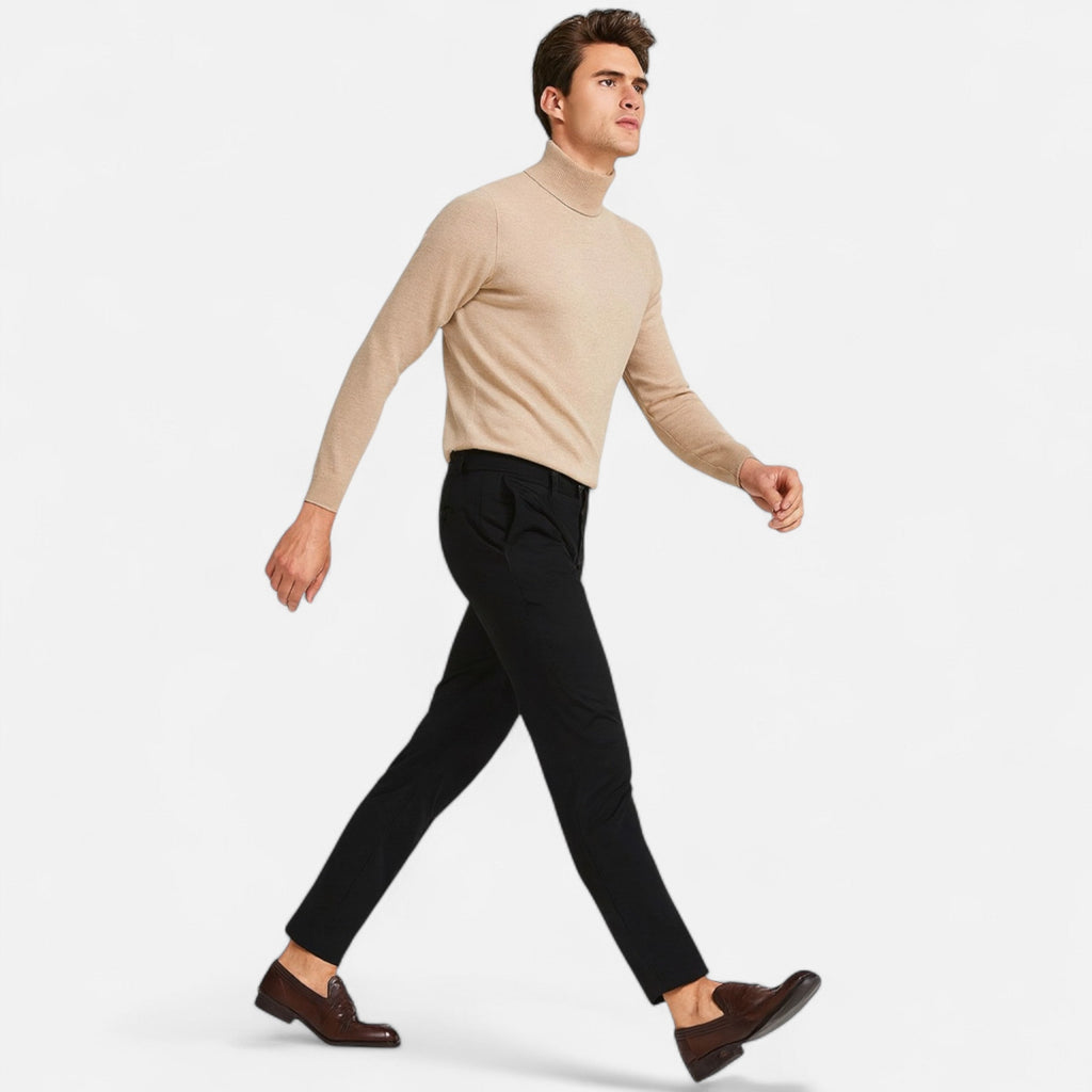 Vitrenzomode | Men’s Polyester Knitted Turtleneck Pullover Sweater