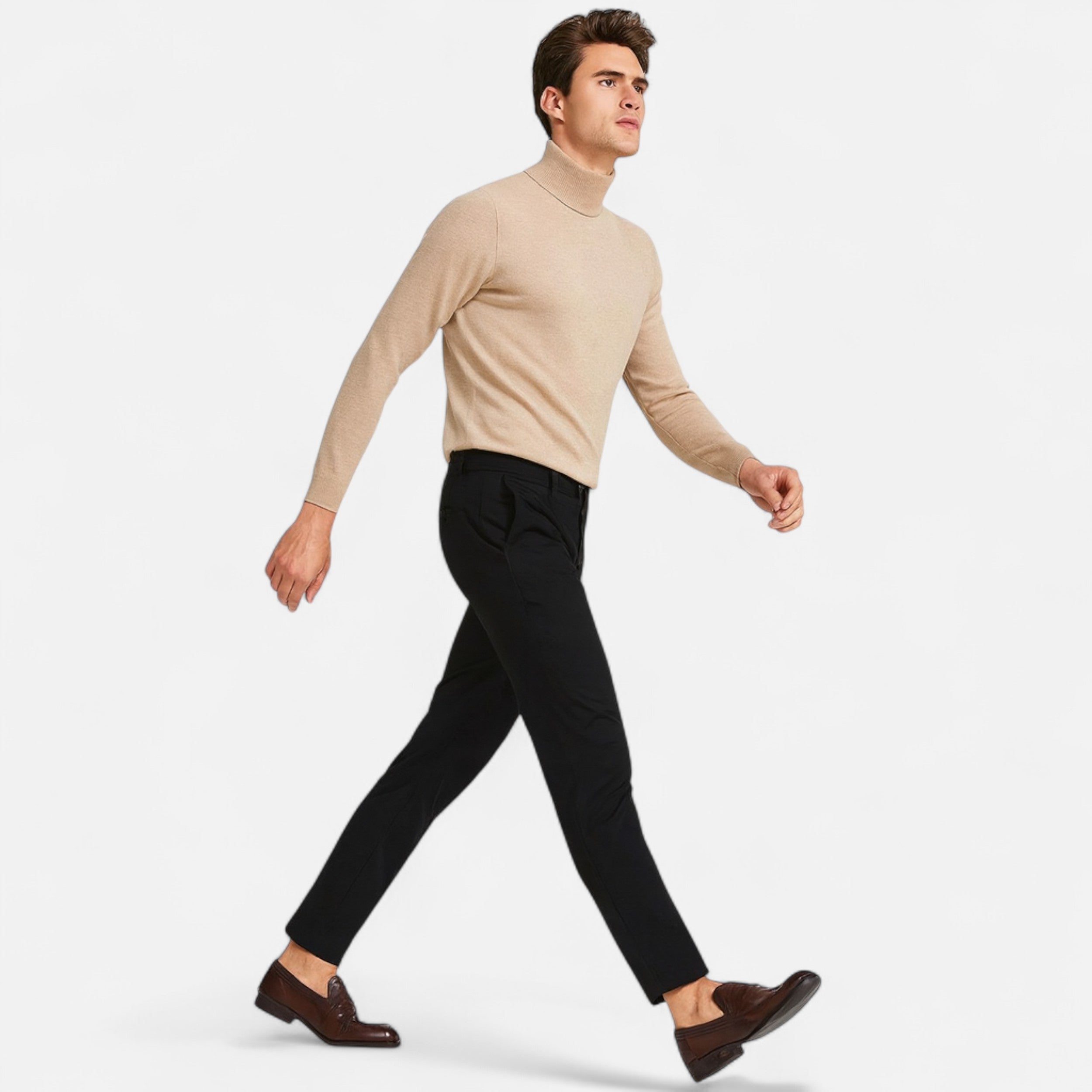Vitrenzomode | Men’s Polyester Knitted Turtleneck Pullover Sweater