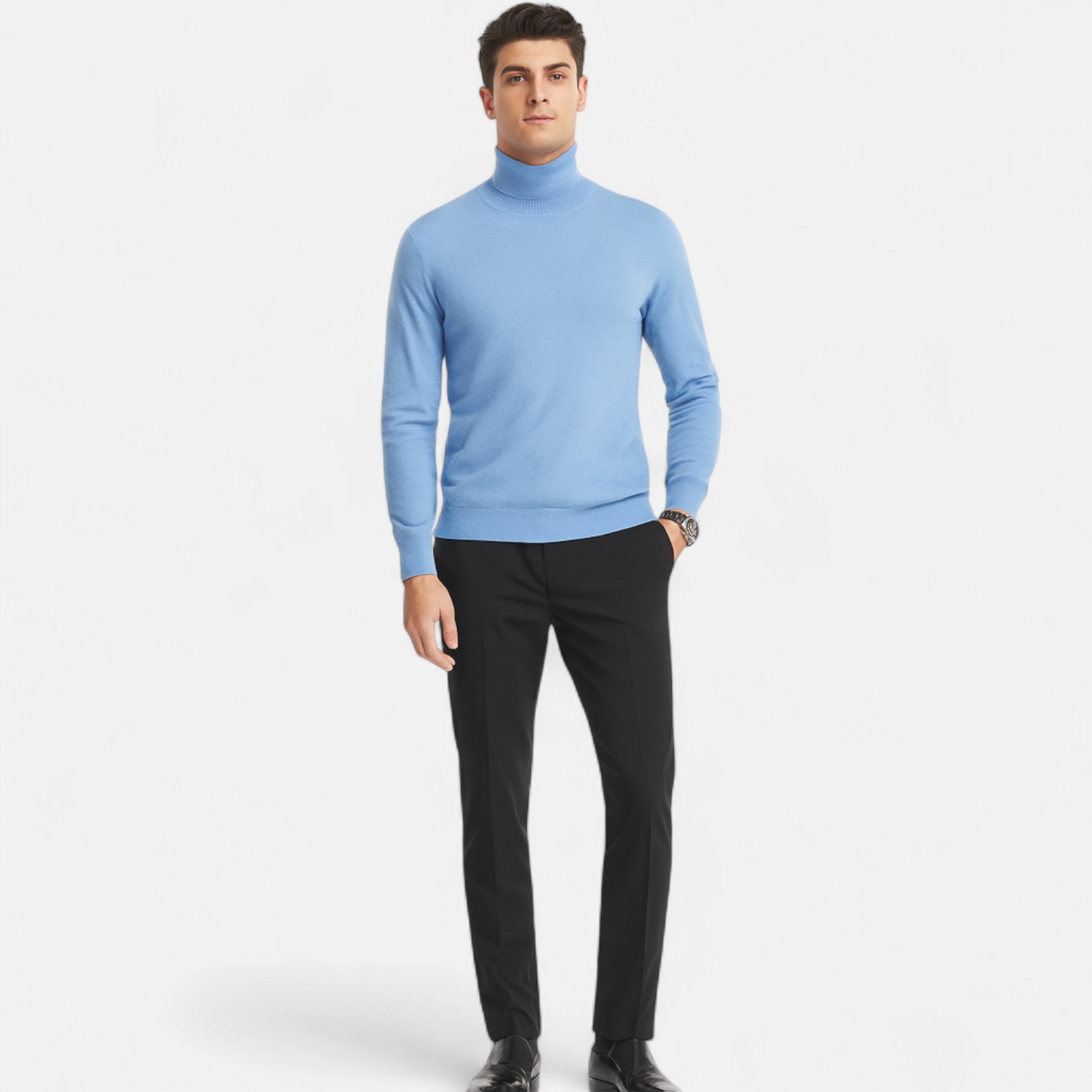 Vitrenzomode | Men’s 100% Australian Merino Wool Turtleneck Pullover Sweater