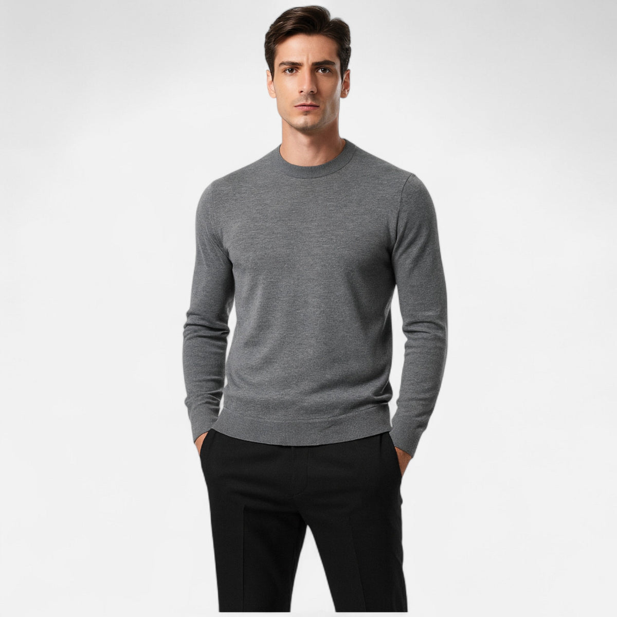 Vitrenzomode | Men’s Wool Silk Blend Turtleneck Slim Fit Sweater
