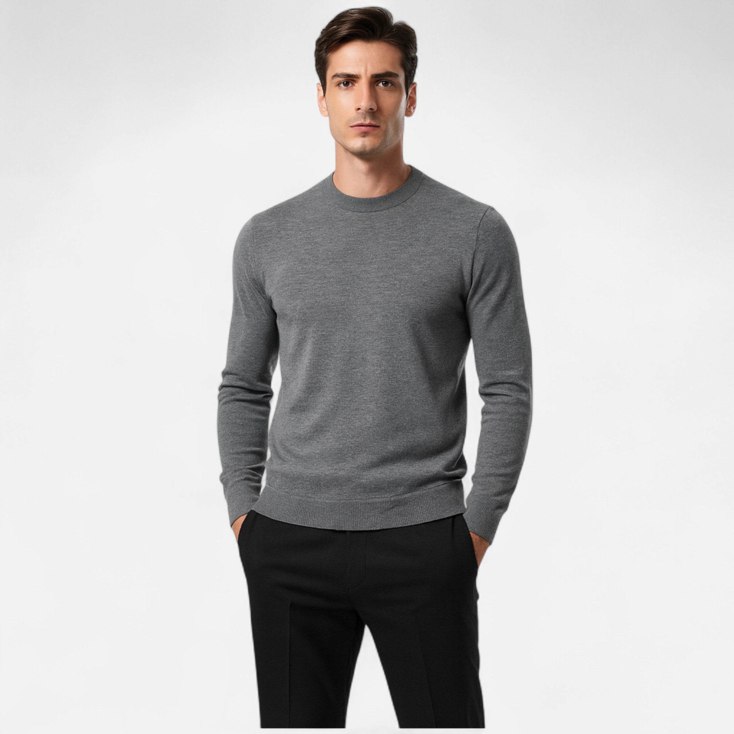 Vitrenzomode | Men’s Wool Silk Blend Turtleneck Slim Fit Sweater