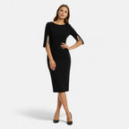 Vitrenzomode | Women’s O-Neck Half Sleeve Beaded Swing Dress