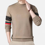 Vitrenzomode | Men’s Knitted Round Neck Printed Woolen Sweater