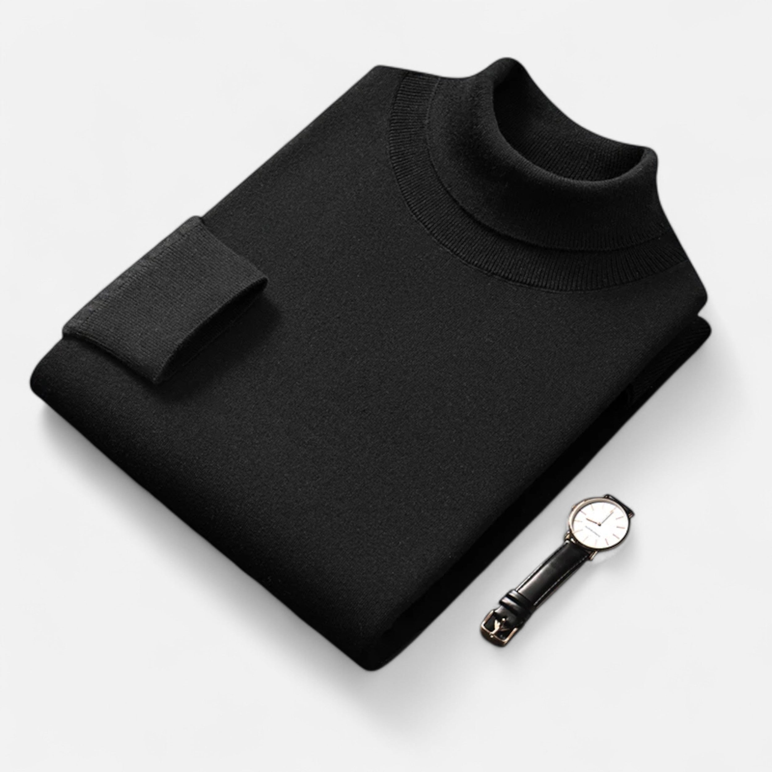 Vitrenzomode | Men’s Wool Silk Blend Turtleneck Slim Fit Sweater