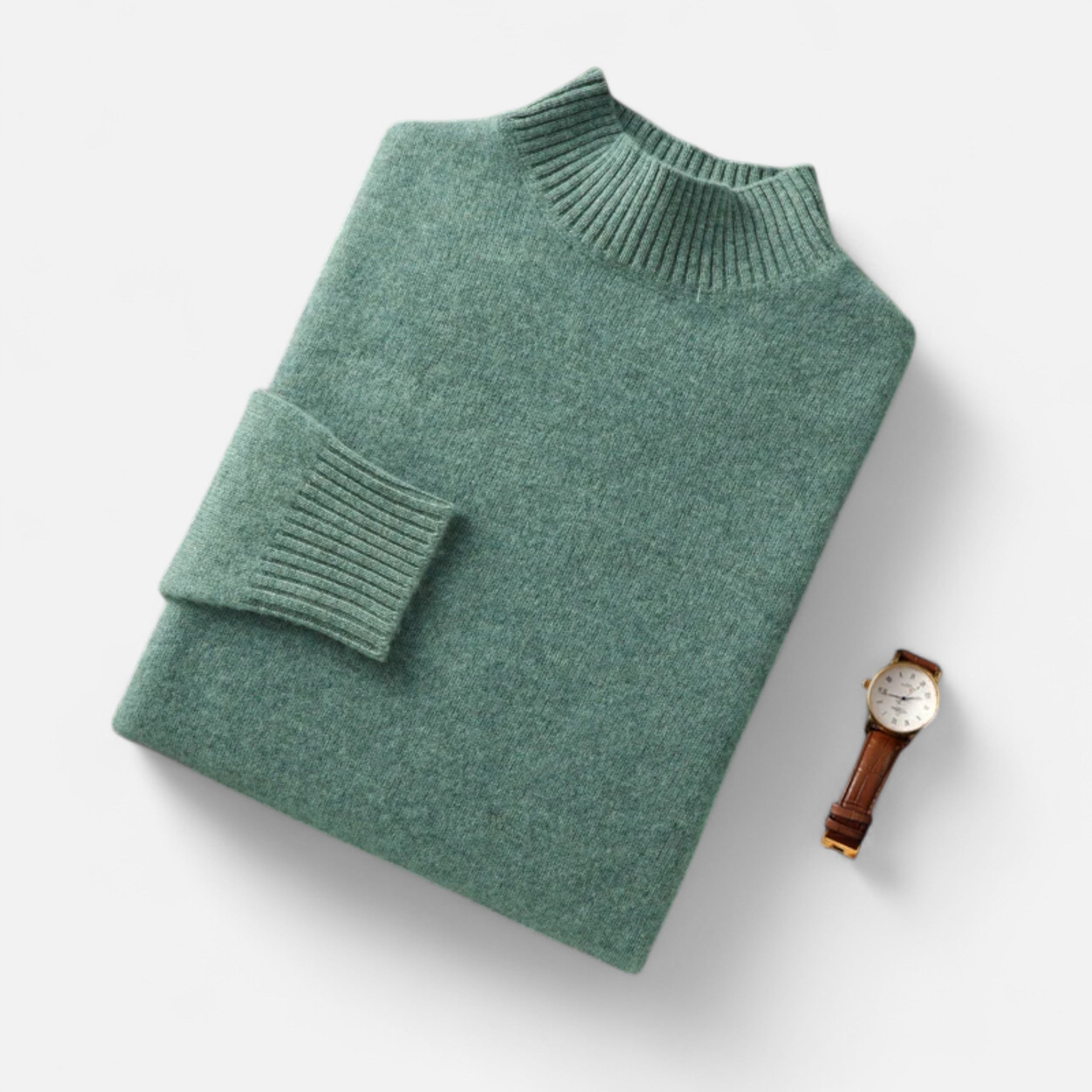 Vitrenzomode | Men’s 100% Wool Knitted High Neck Pullover Sweater