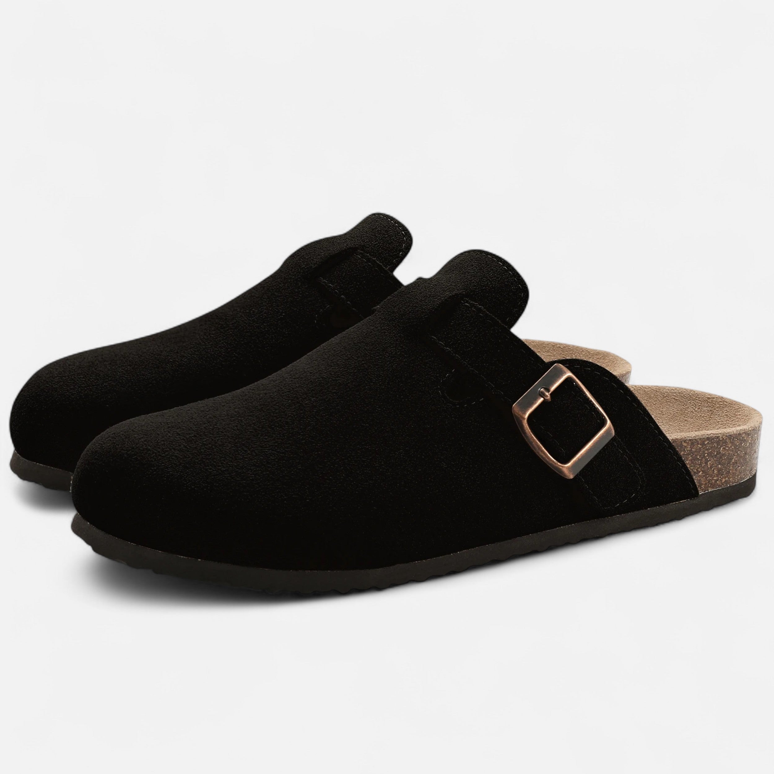 Vitrenzomode | Women’s Suede Cork Insole Mules Sandals