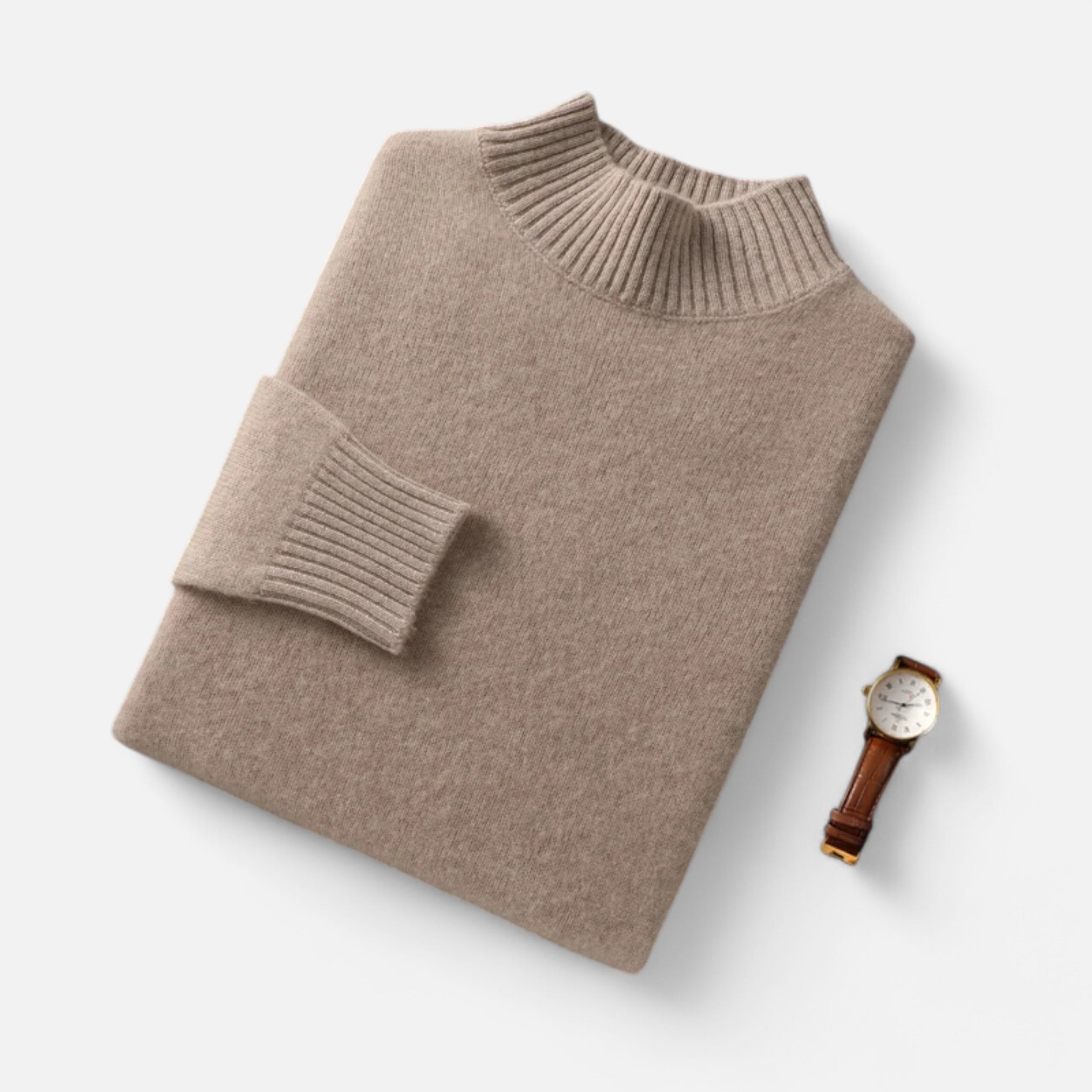 Vitrenzomode | Men’s 100% Wool Knitted High Neck Pullover Sweater