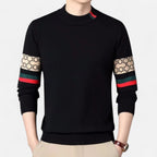 Vitrenzomode | Men’s Knitted Round Neck Printed Woolen Sweater