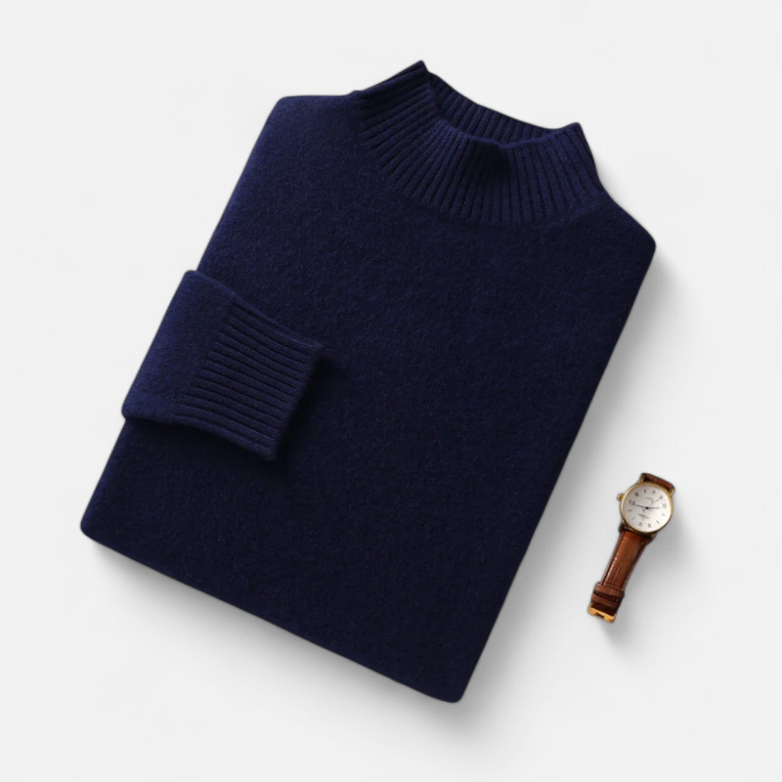 Vitrenzomode | Men’s 100% Wool Knitted High Neck Pullover Sweater