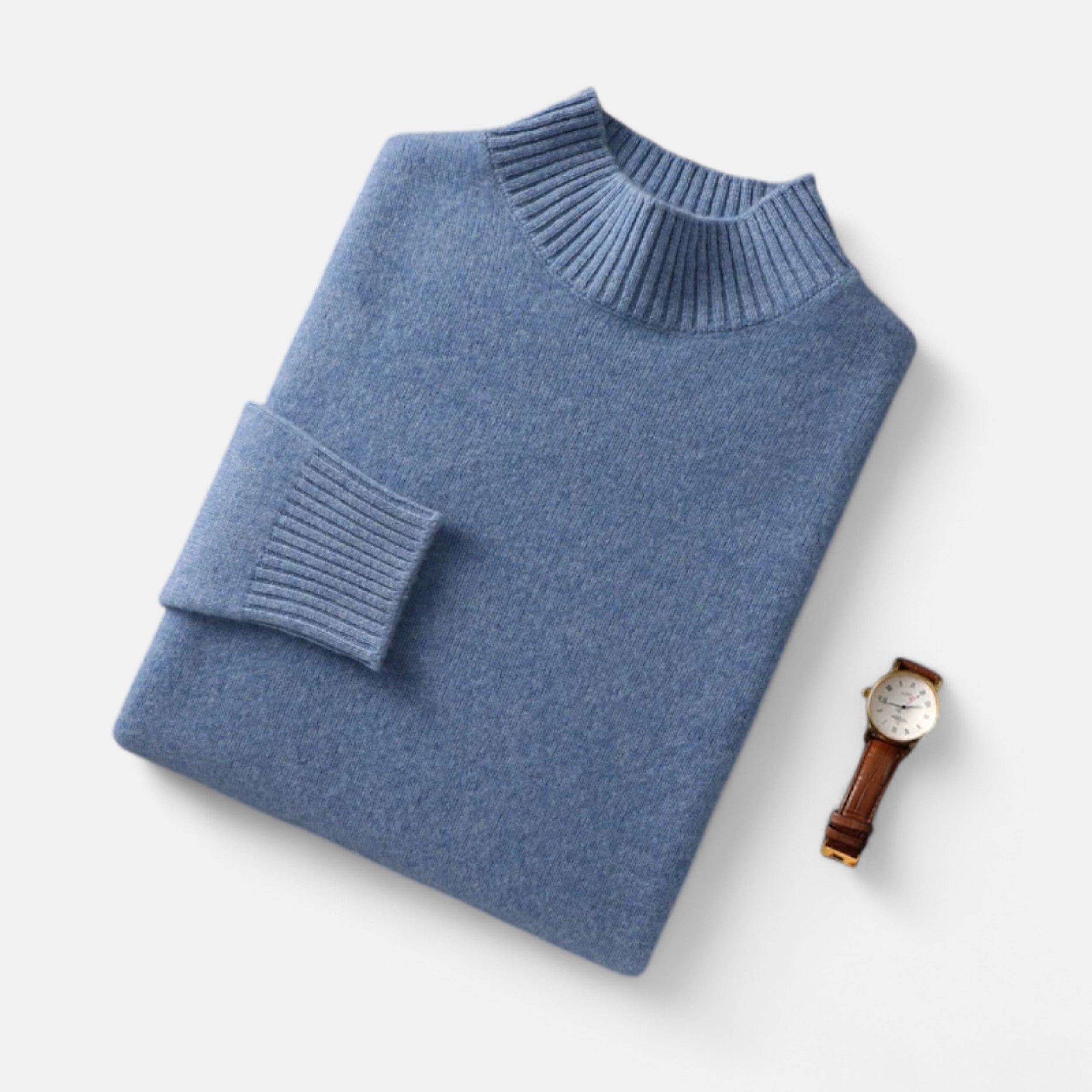 Vitrenzomode | Men’s 100% Wool Knitted High Neck Pullover Sweater