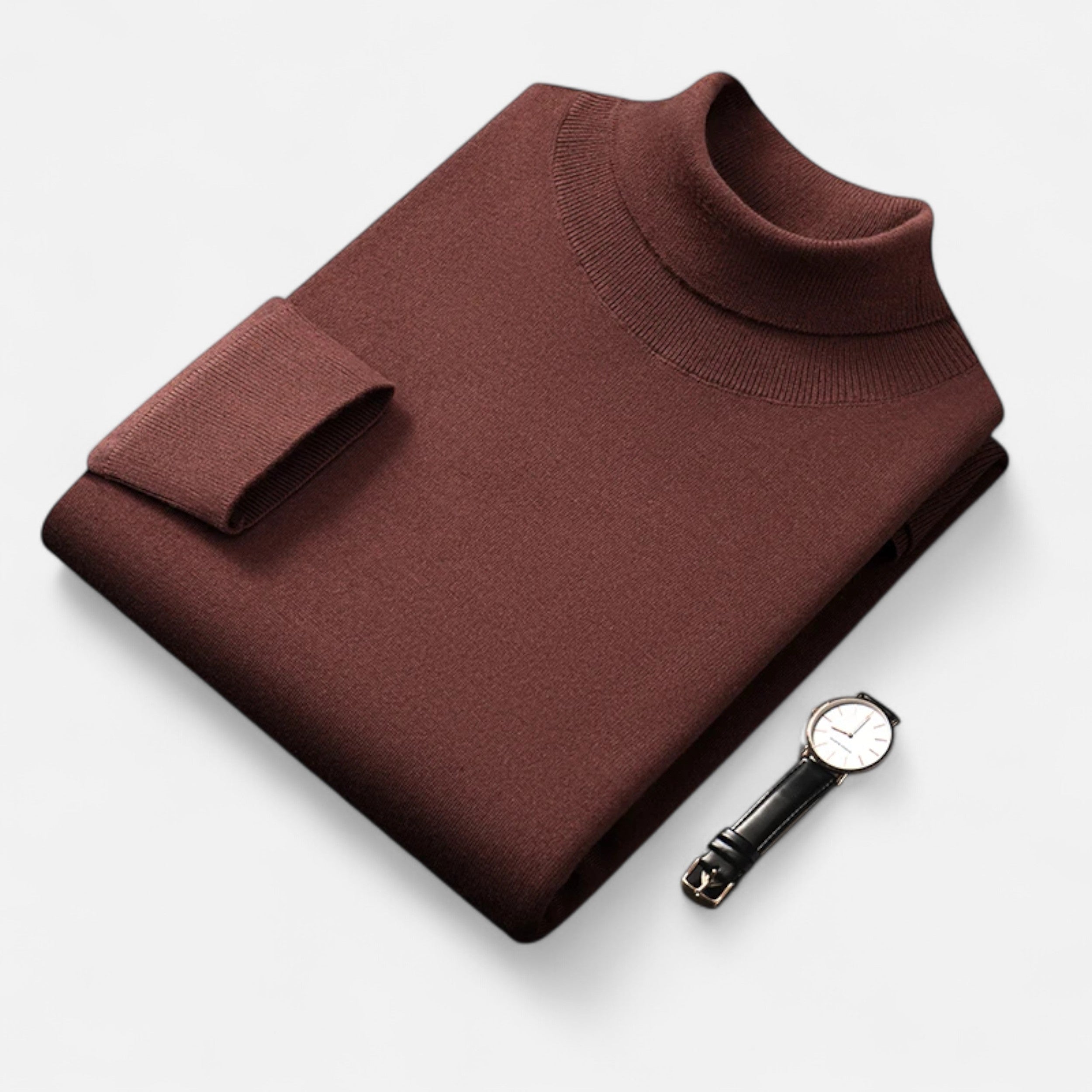 Vitrenzomode | Men’s Wool Silk Blend Turtleneck Slim Fit Sweater