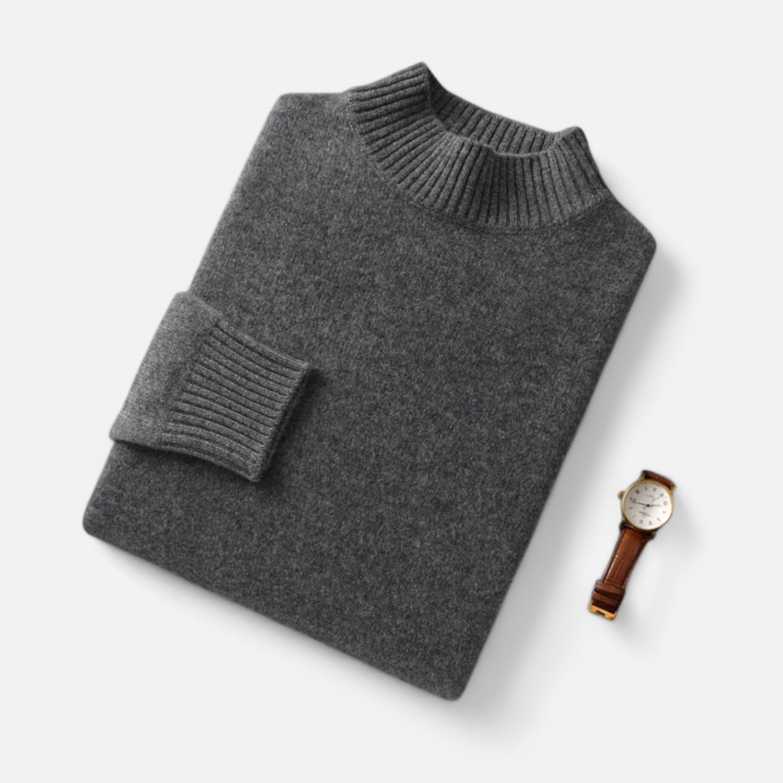 Vitrenzomode | Men’s 100% Wool Knitted High Neck Pullover Sweater