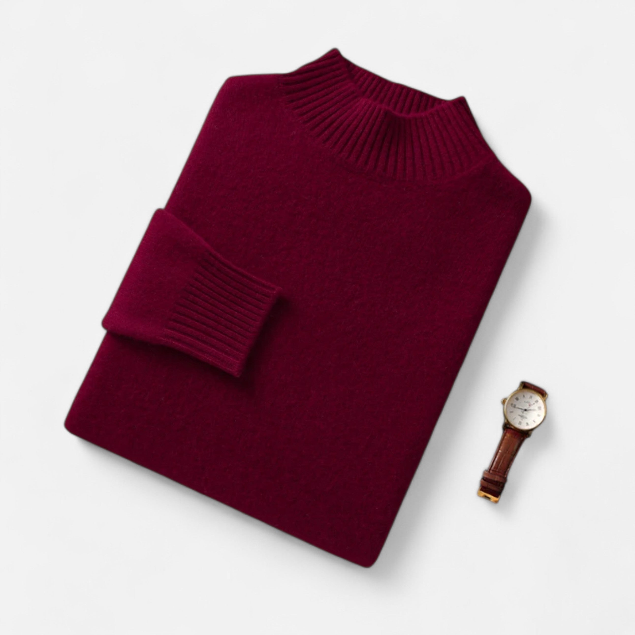 Vitrenzomode | Men’s 100% Wool Knitted High Neck Pullover Sweater