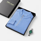 Vitrenzomode | Men’s Wool Knit Half Zip High Collar Sweater