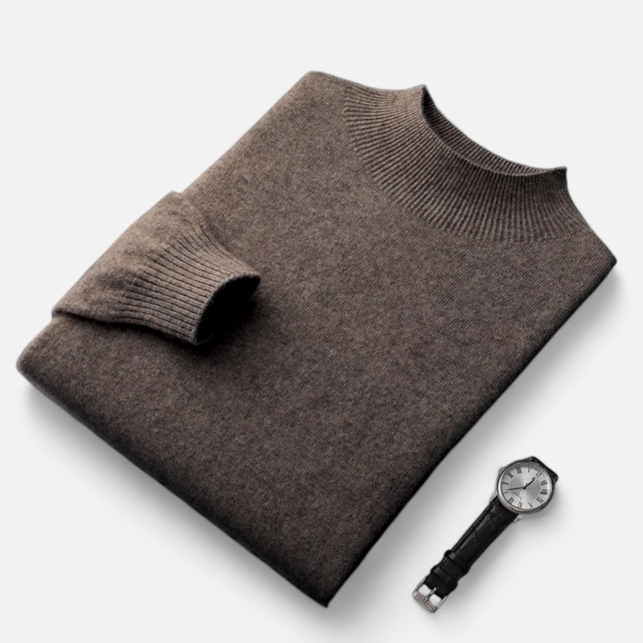 Vitrenzomode | Men’s 100% Merino Wool Mock Neck Pullover Sweater