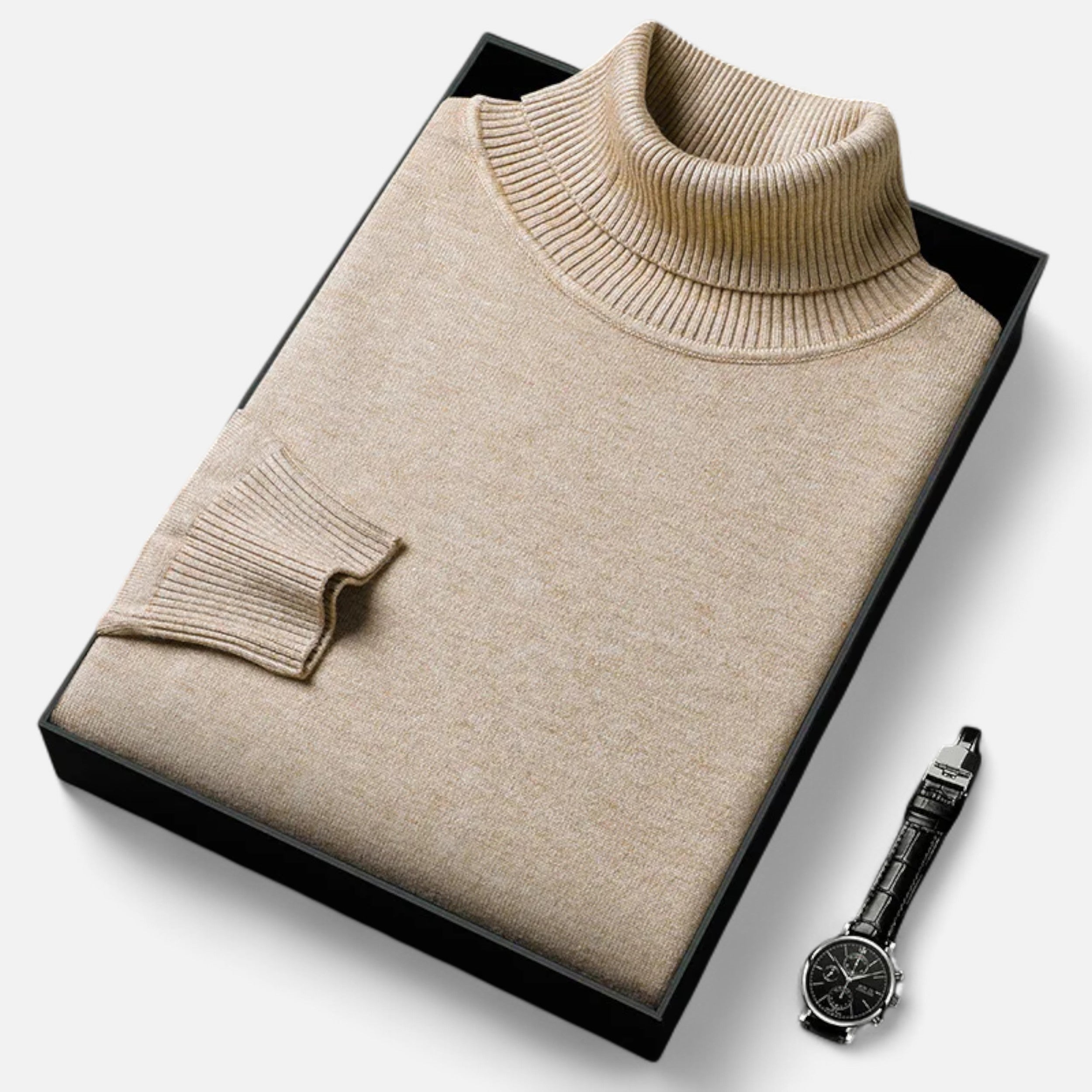 Vitrenzomode | Men’s Polyester Knitted Turtleneck Pullover Sweater