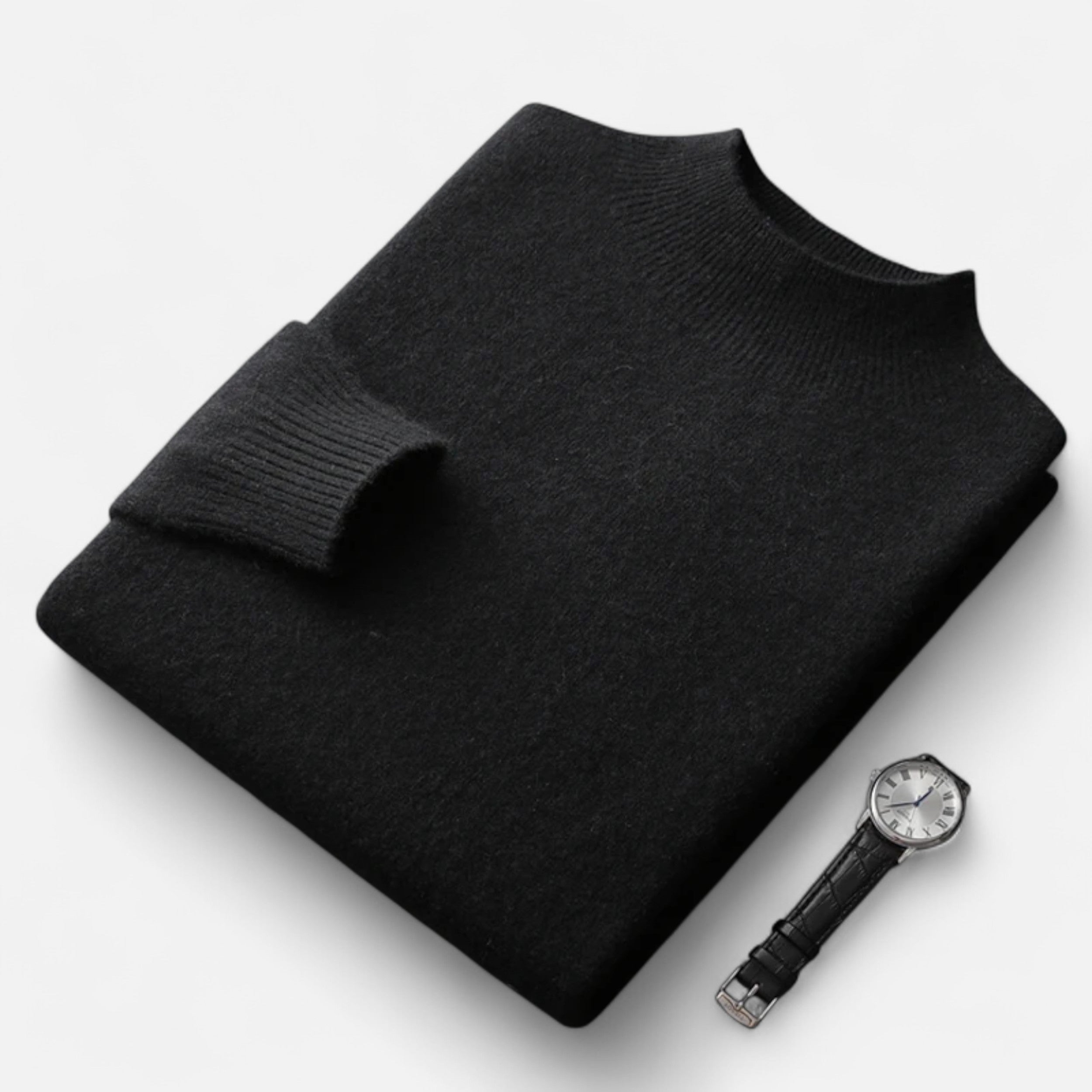 Vitrenzomode | Men’s 100% Merino Wool Mock Neck Pullover Sweater