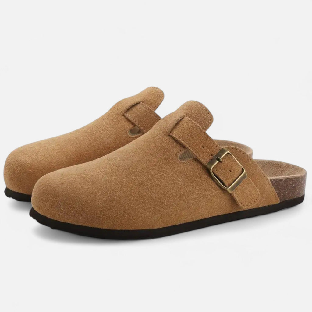 Vitrenzomode | Women’s Suede Cork Insole Mules Sandals