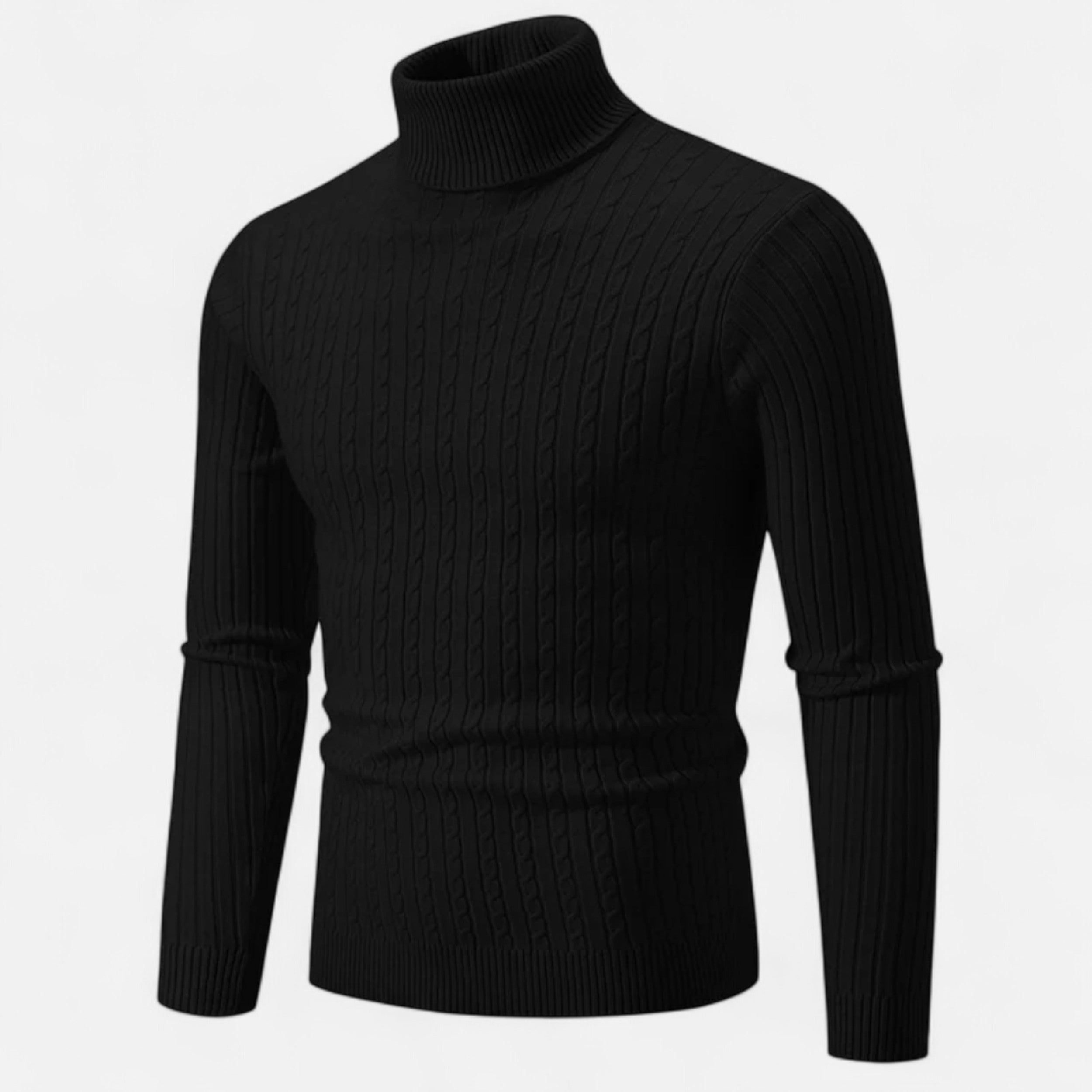 Vitrenzomode | Men’s Polyester Knitted Turtleneck Sweater
