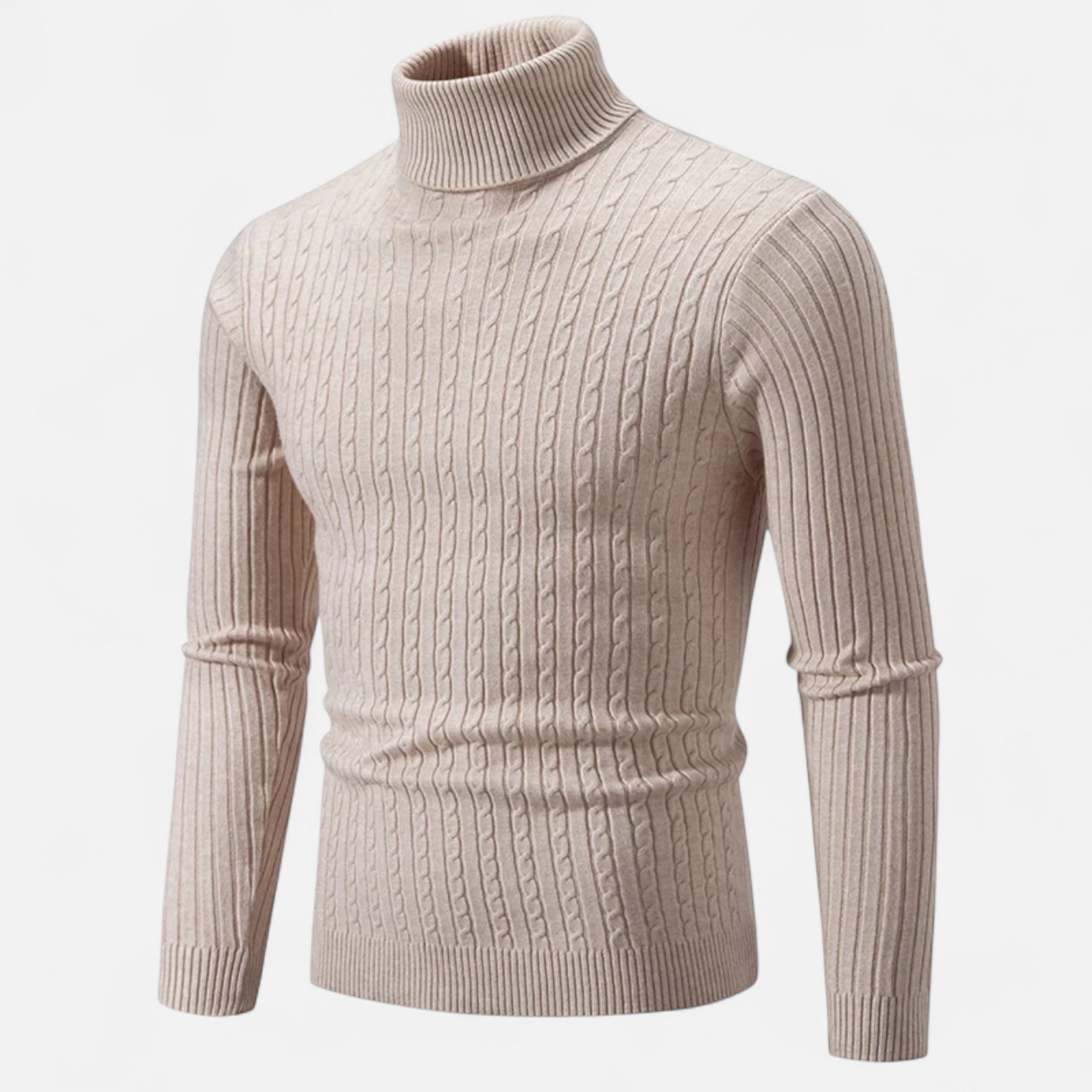 Vitrenzomode | Men’s Polyester Knitted Turtleneck Sweater