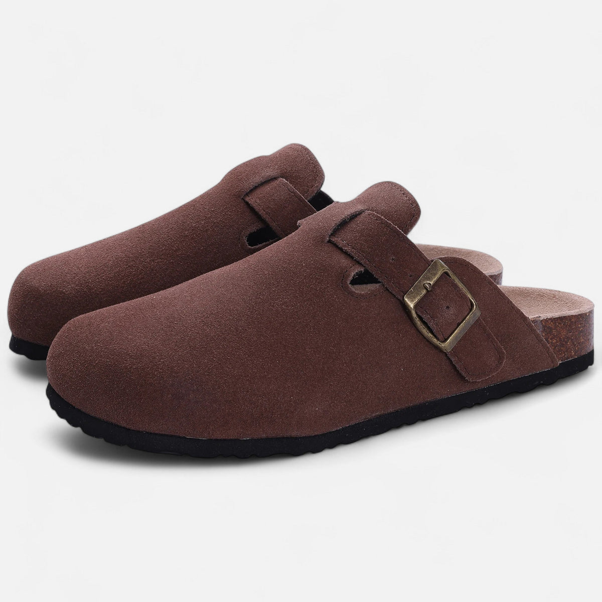 Vitrenzomode | Women’s Suede Cork Insole Mules Sandals