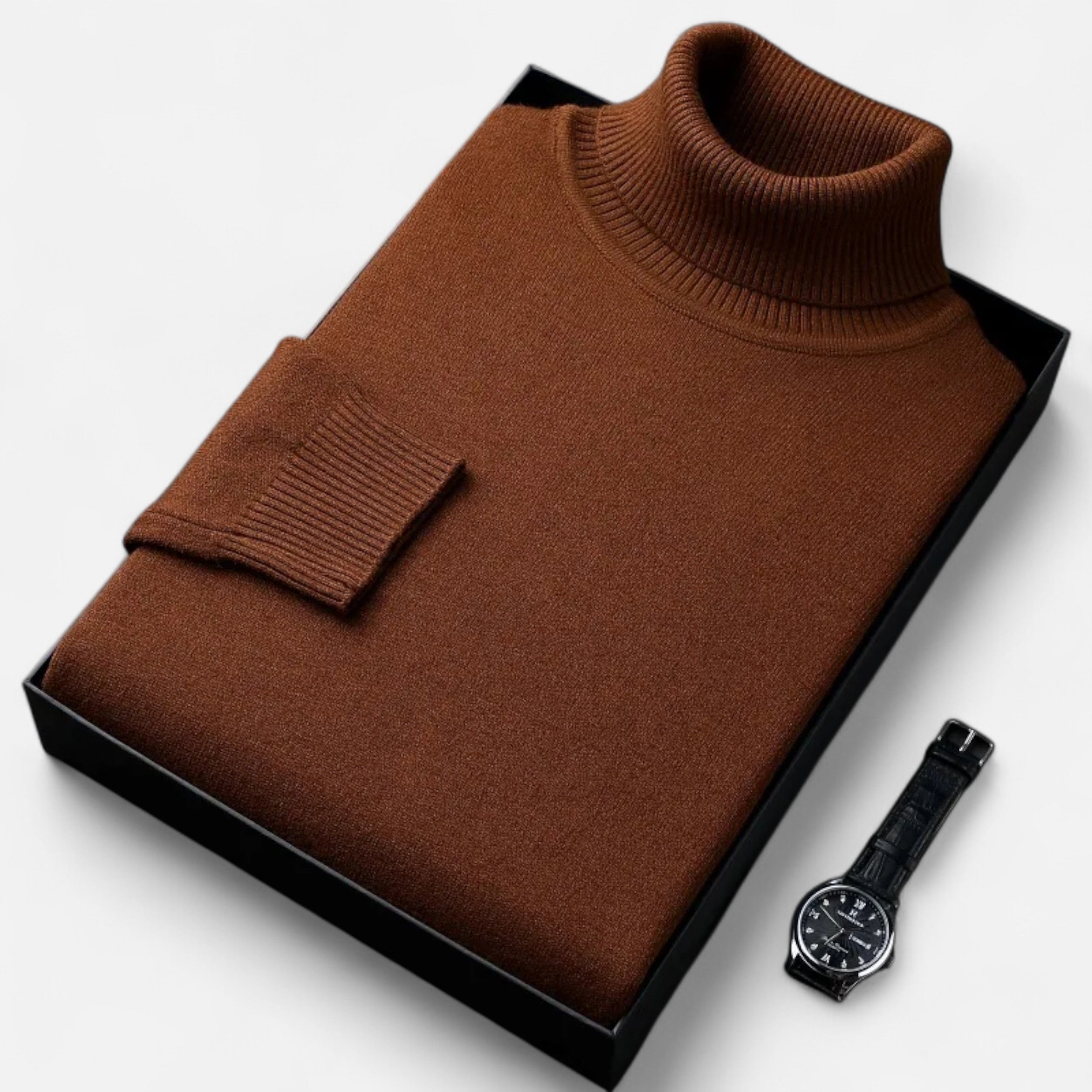 Vitrenzomode | Men’s Polyester Knitted Turtleneck Pullover Sweater