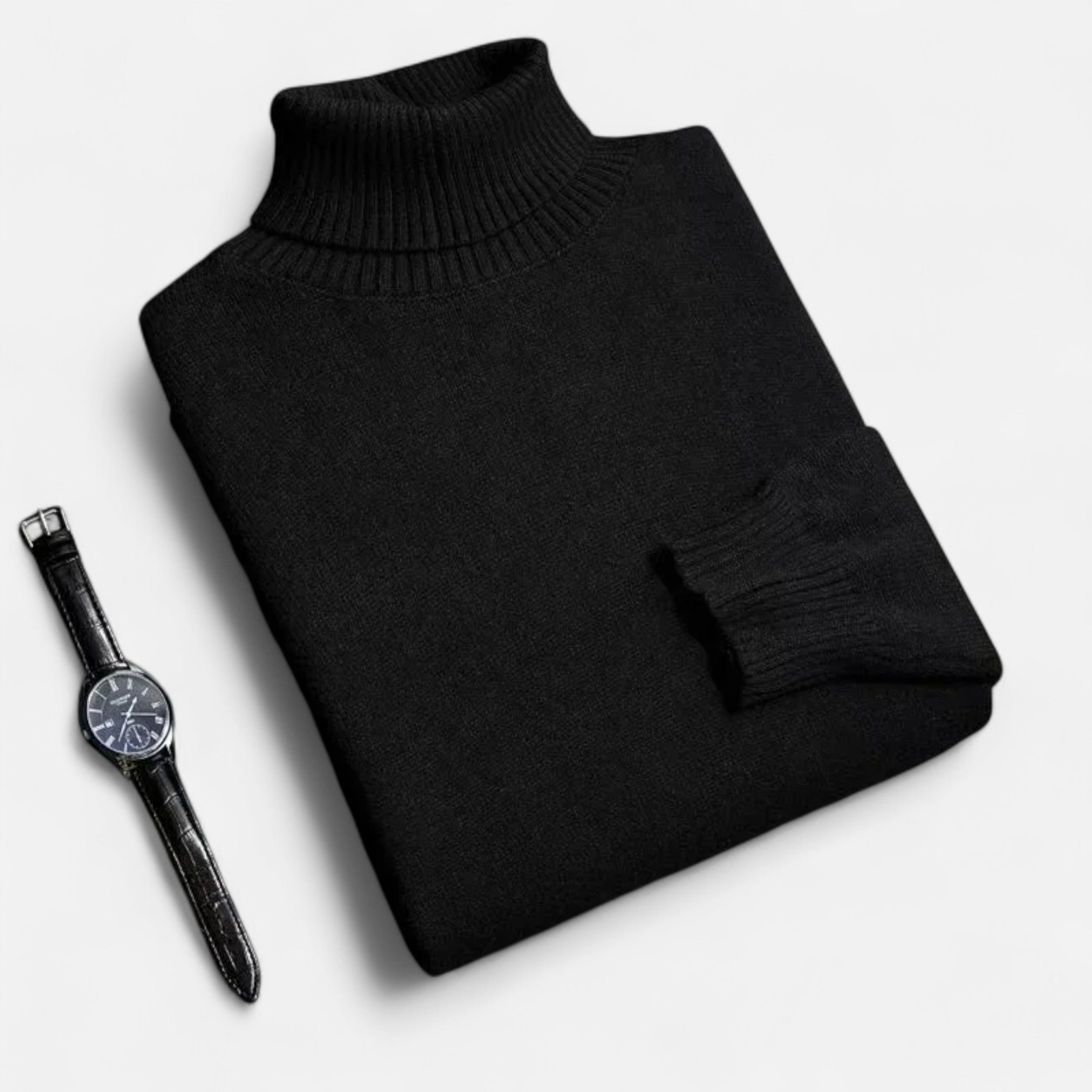 Vitrenzomode | Men’s Knitted Polyester Slim Fit Turtleneck Sweater