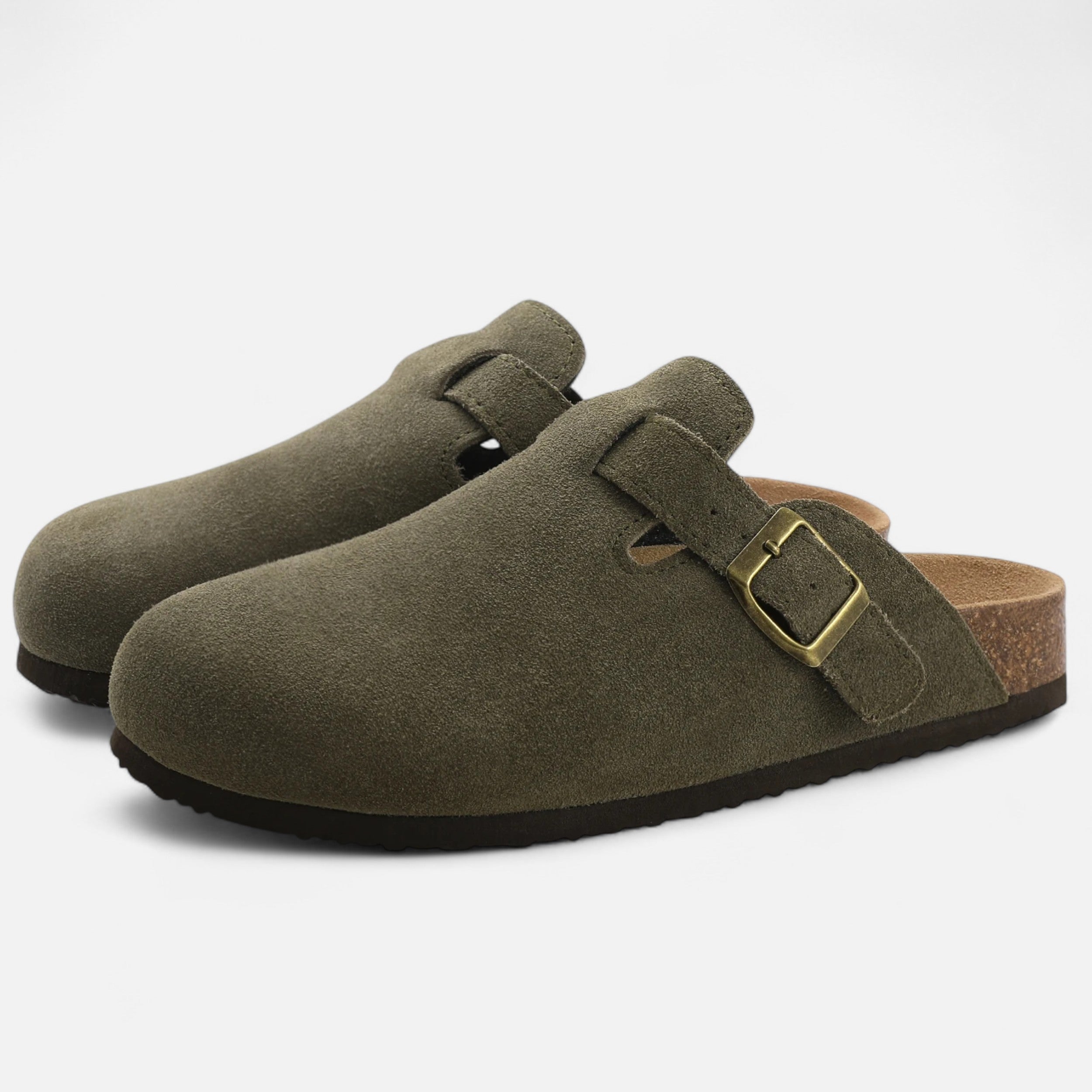 Vitrenzomode | Women’s Suede Cork Insole Mules Sandals