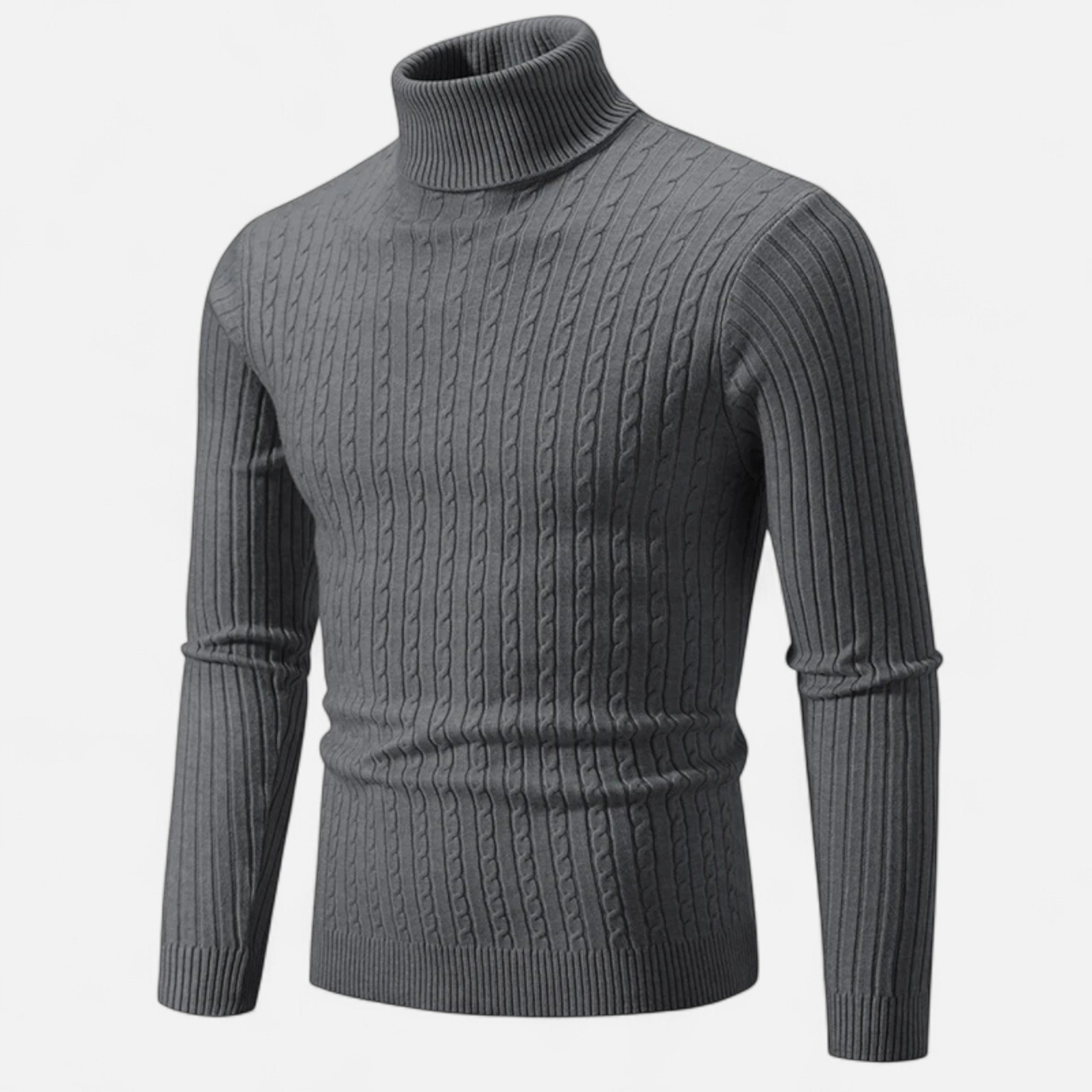 Vitrenzomode | Men’s Polyester Knitted Turtleneck Sweater