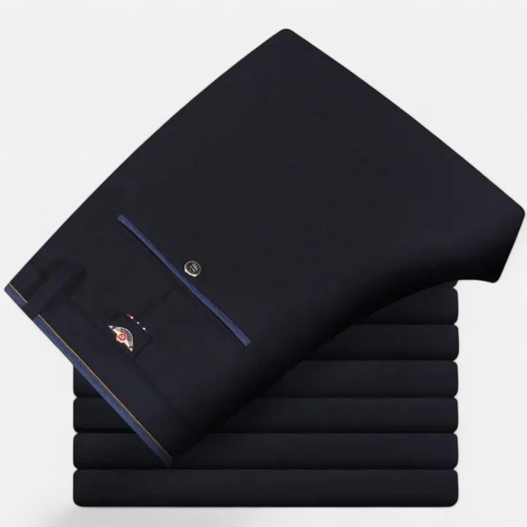 Vitrenzomode | Men’s Polyester Elastic Straight Business Casual Pants