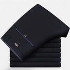 Vitrenzomode | Men’s Polyester Elastic Straight Business Casual Pants