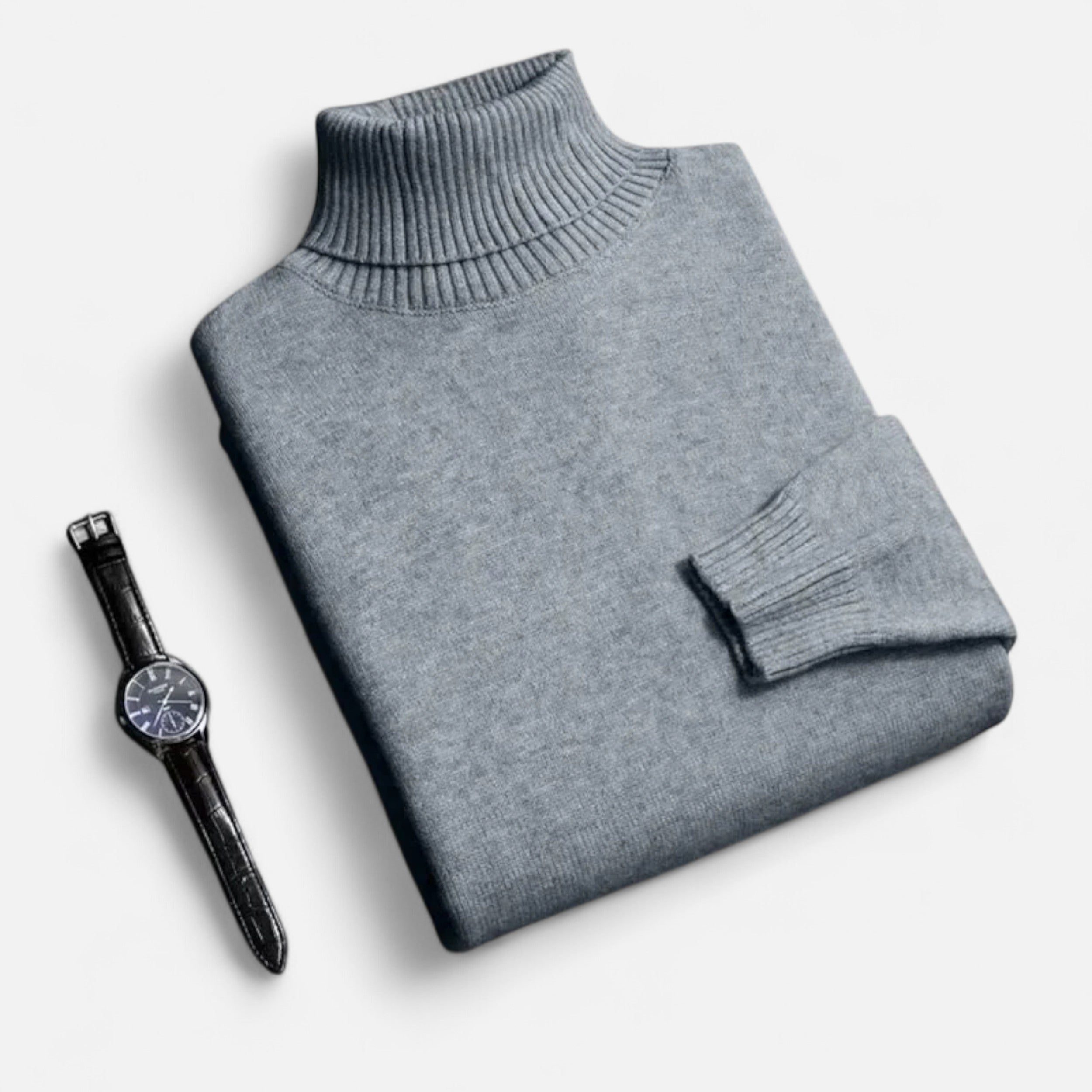 Vitrenzomode | Men’s Knitted Polyester Slim Fit Turtleneck Sweater