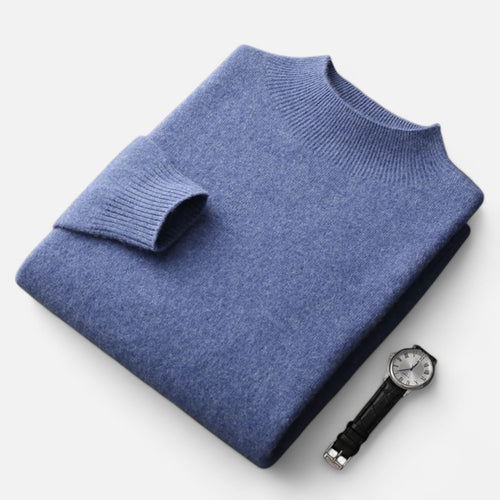 Vitrenzomode | Men’s 100% Merino Wool Mock Neck Pullover Sweater