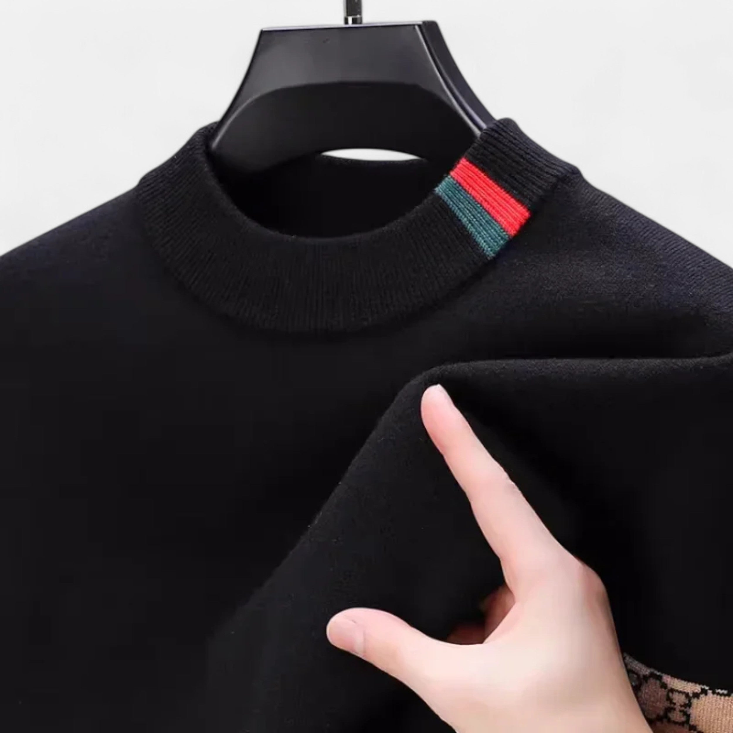 Vitrenzomode | Men’s Knitted Round Neck Printed Woolen Sweater