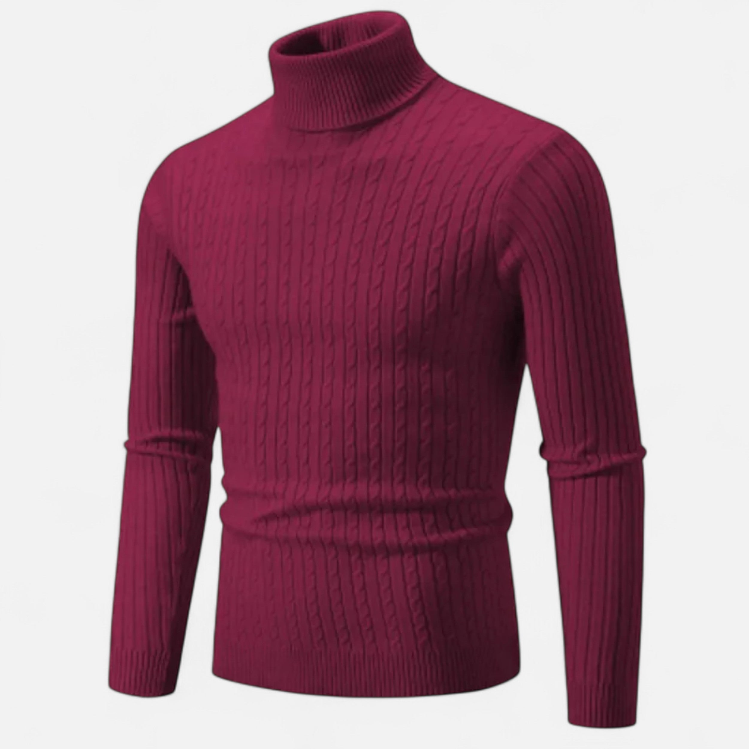 Vitrenzomode | Men’s Polyester Knitted Turtleneck Sweater