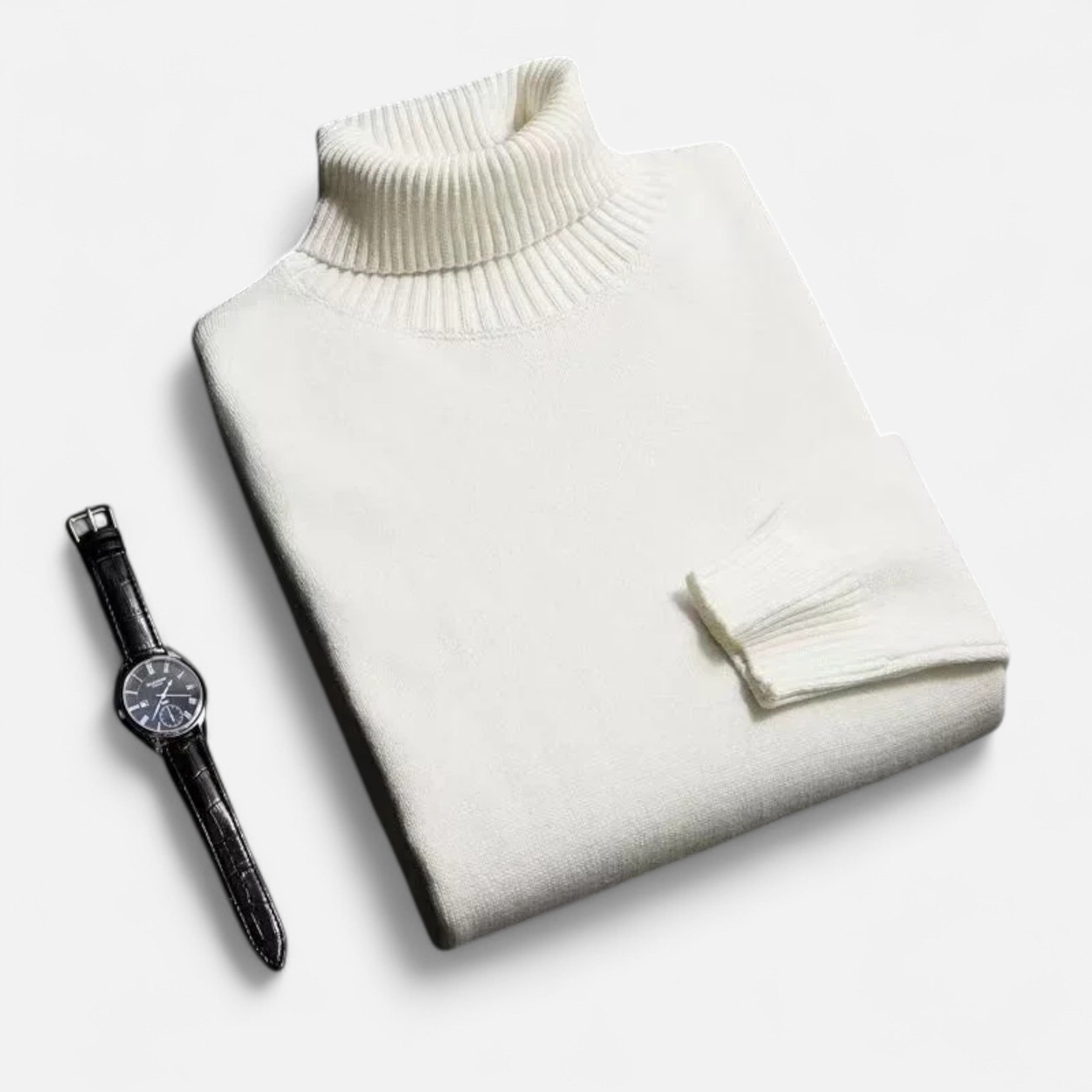 Vitrenzomode | Men’s Knitted Polyester Slim Fit Turtleneck Sweater