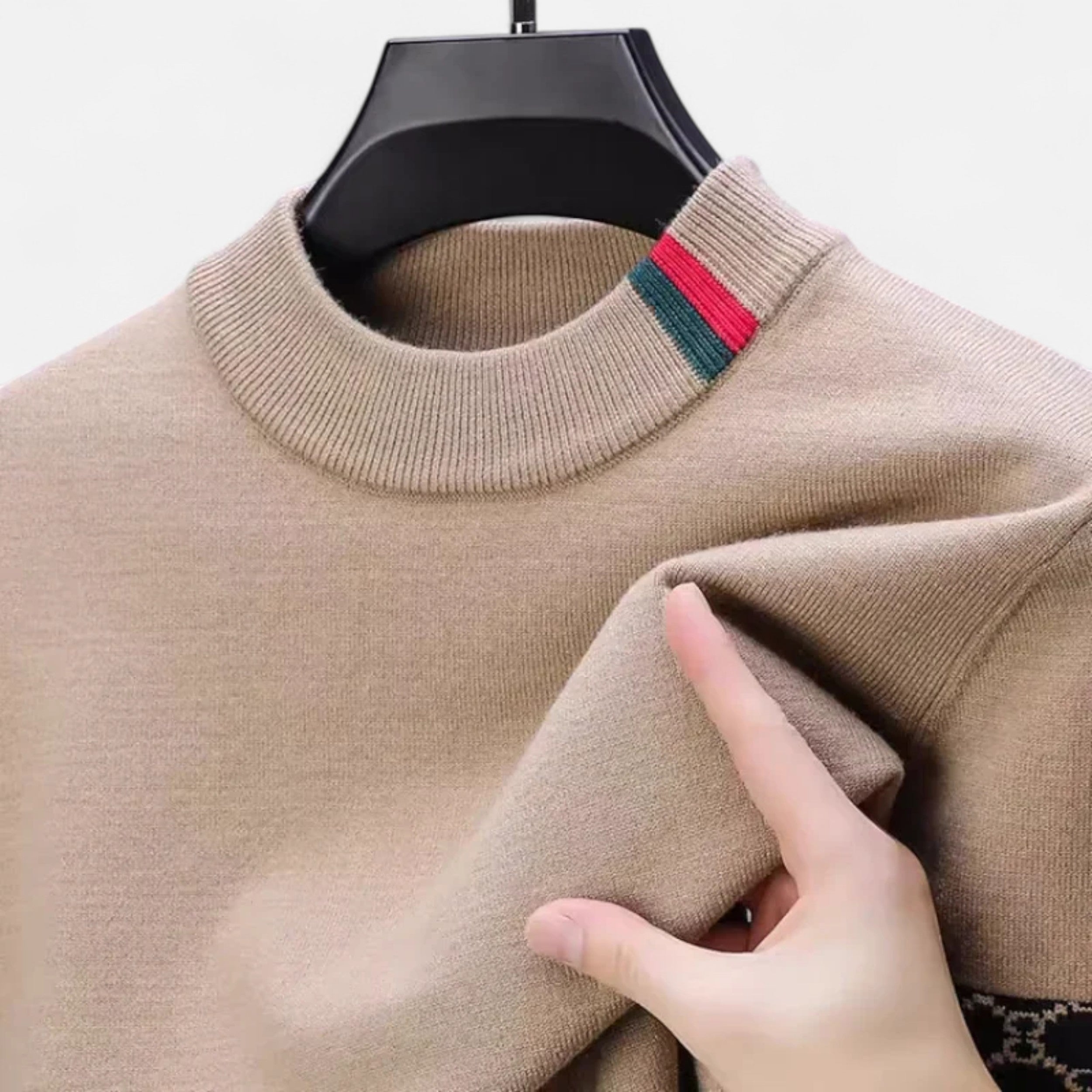 Vitrenzomode | Men’s Knitted Round Neck Printed Woolen Sweater