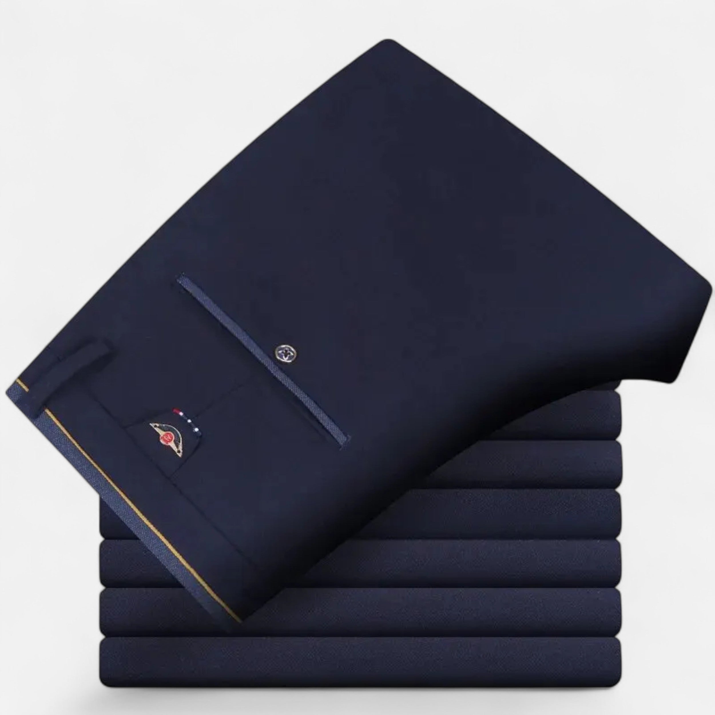 Vitrenzomode | Men’s Polyester Elastic Straight Business Casual Pants