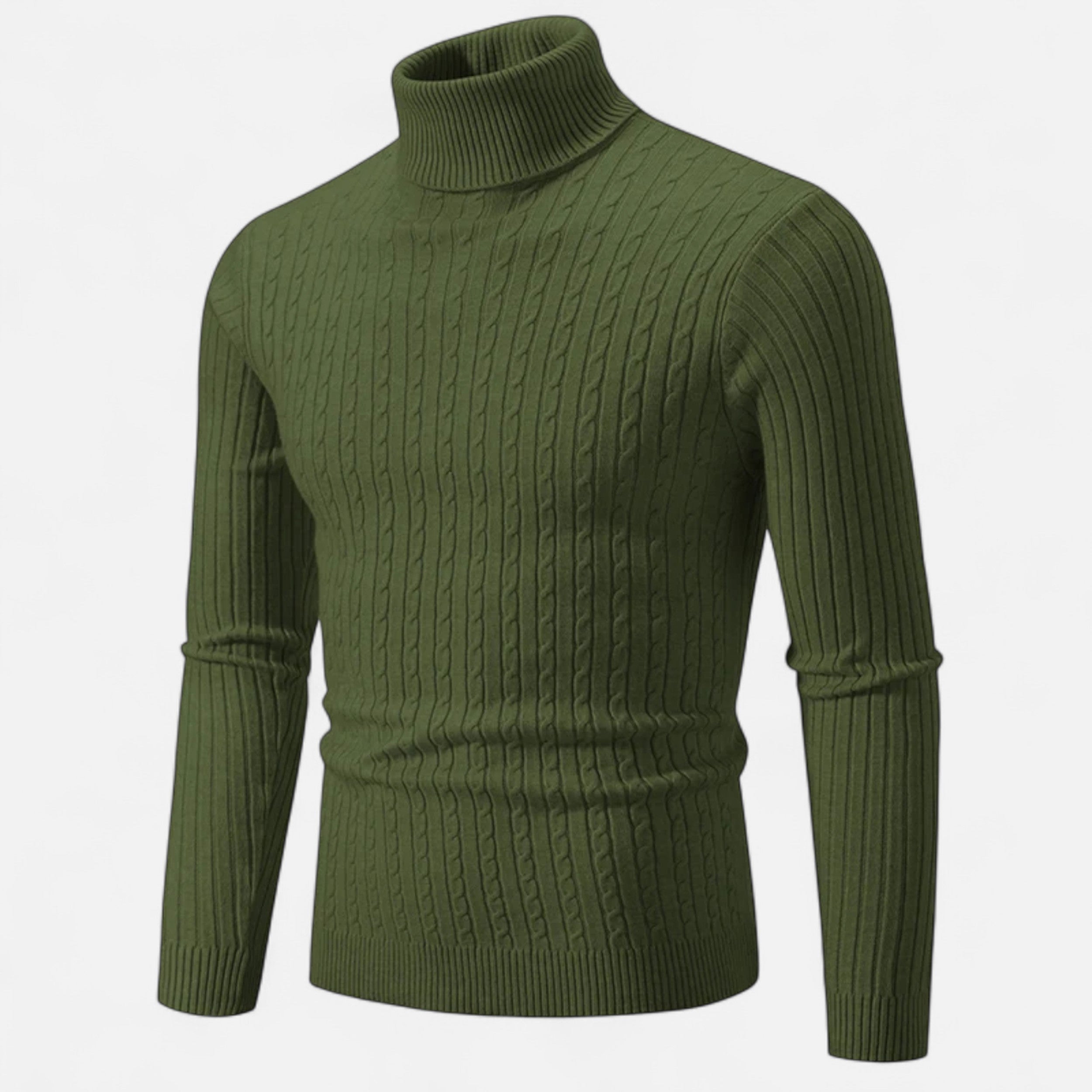 Vitrenzomode | Men’s Polyester Knitted Turtleneck Sweater