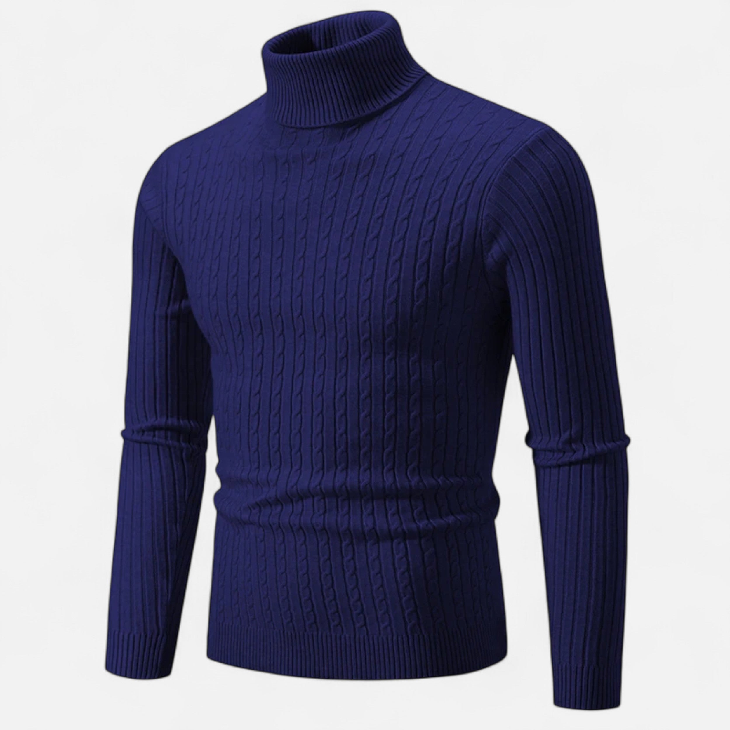 Vitrenzomode | Men’s Polyester Knitted Turtleneck Sweater