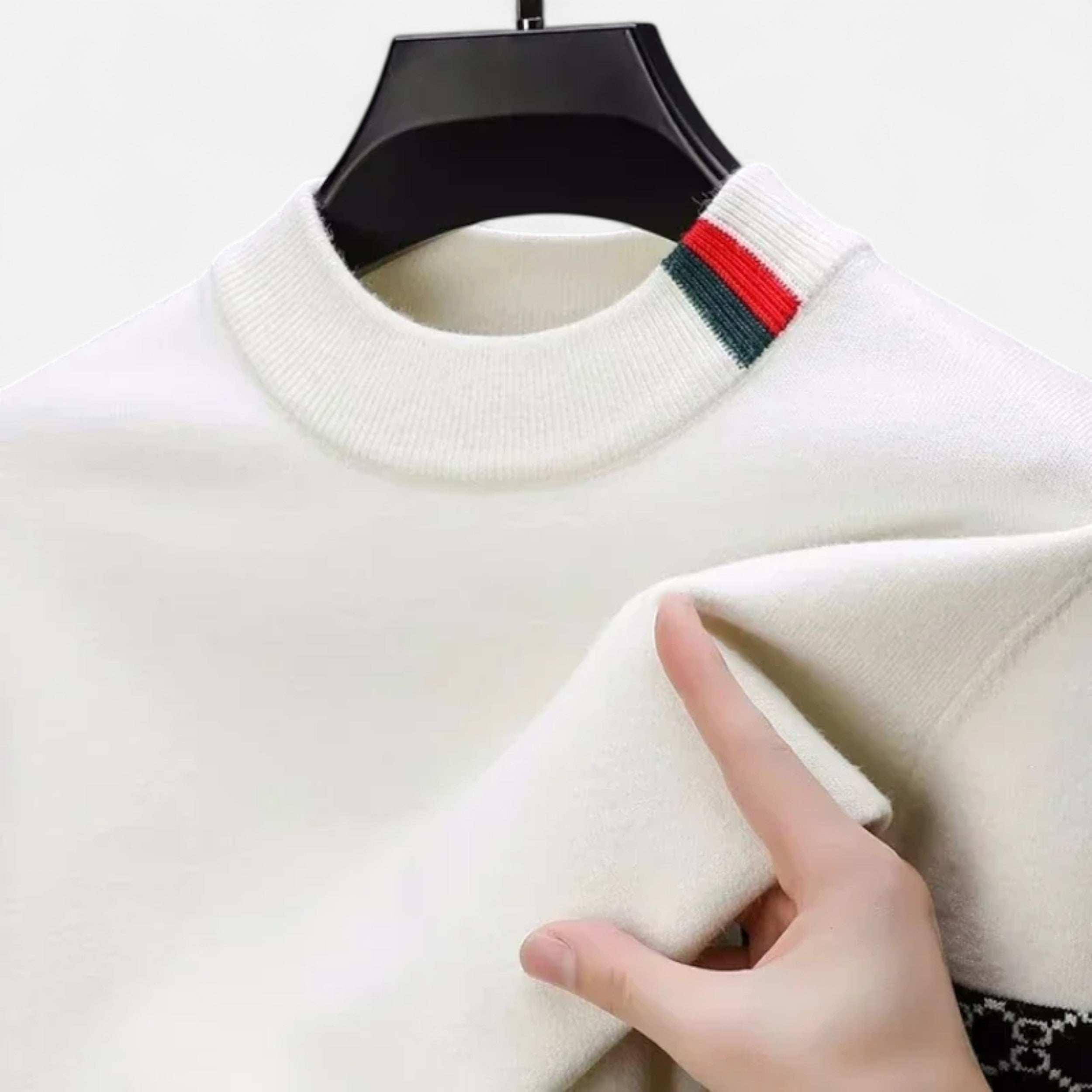 Vitrenzomode | Men’s Knitted Round Neck Printed Woolen Sweater