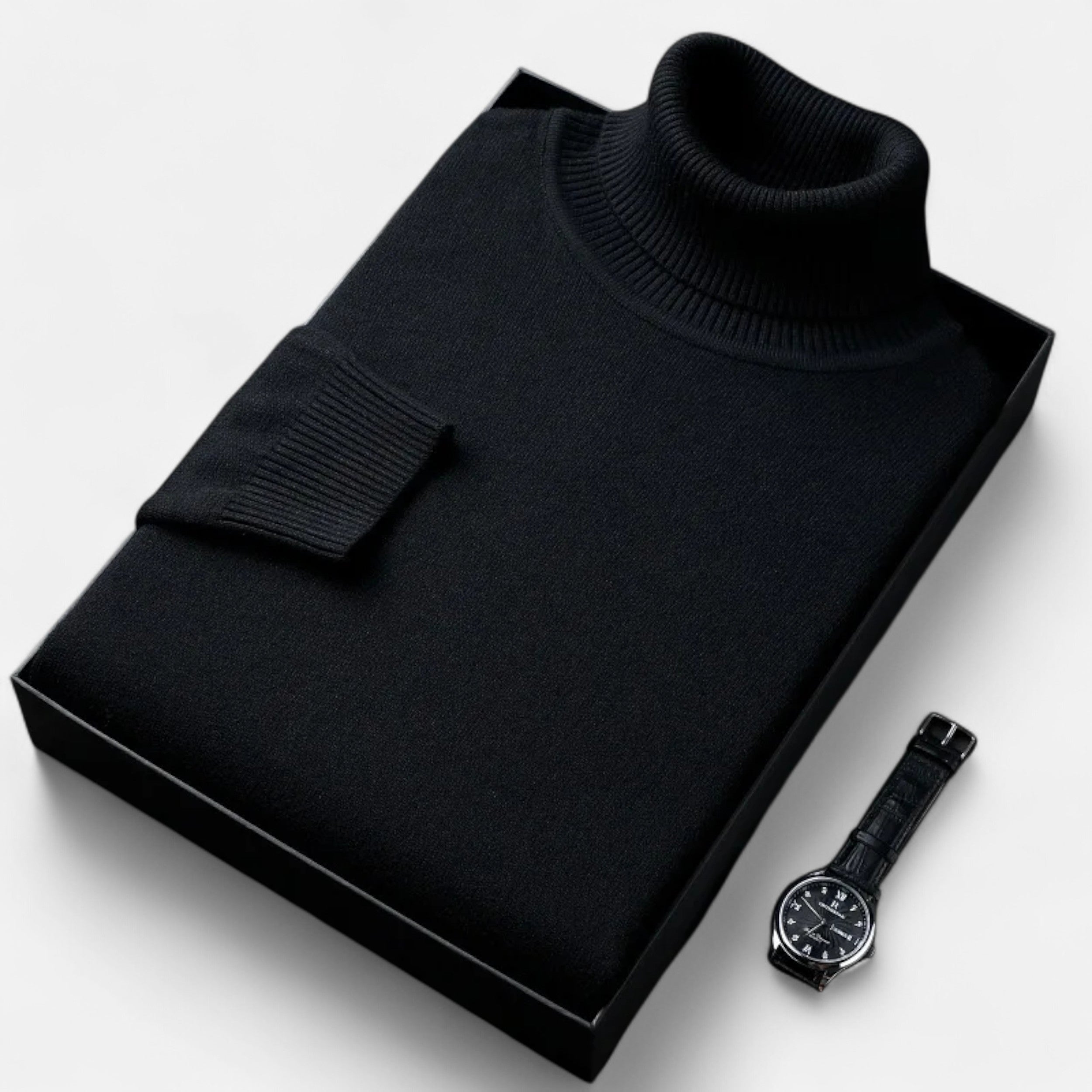 Vitrenzomode | Men’s Polyester Knitted Turtleneck Pullover Sweater