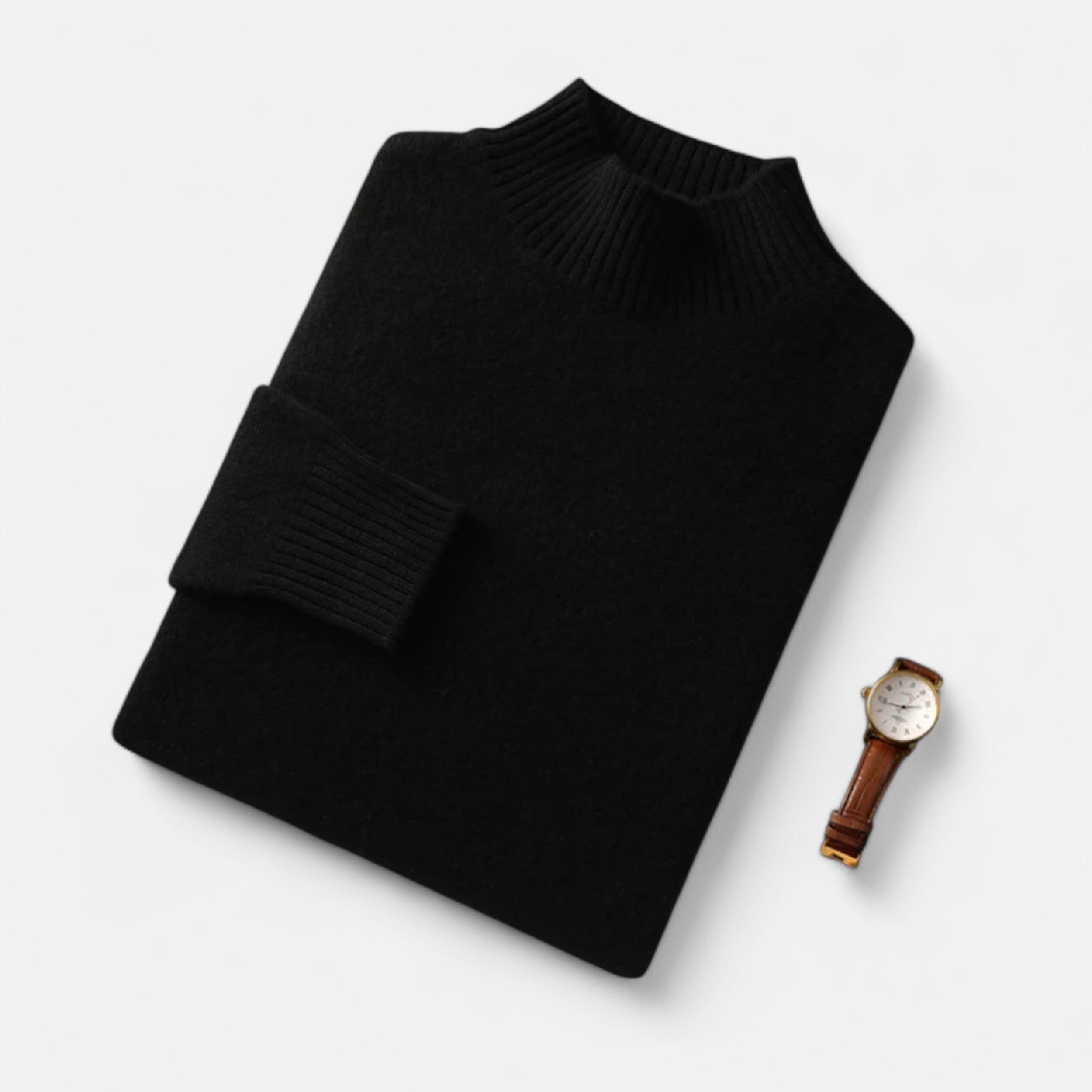Vitrenzomode | Men’s 100% Wool Knitted High Neck Pullover Sweater